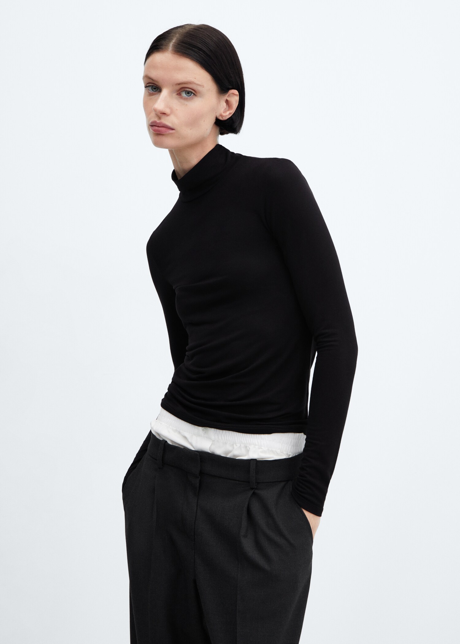 Turtleneck long-sleeved t-shirt - Medium plane