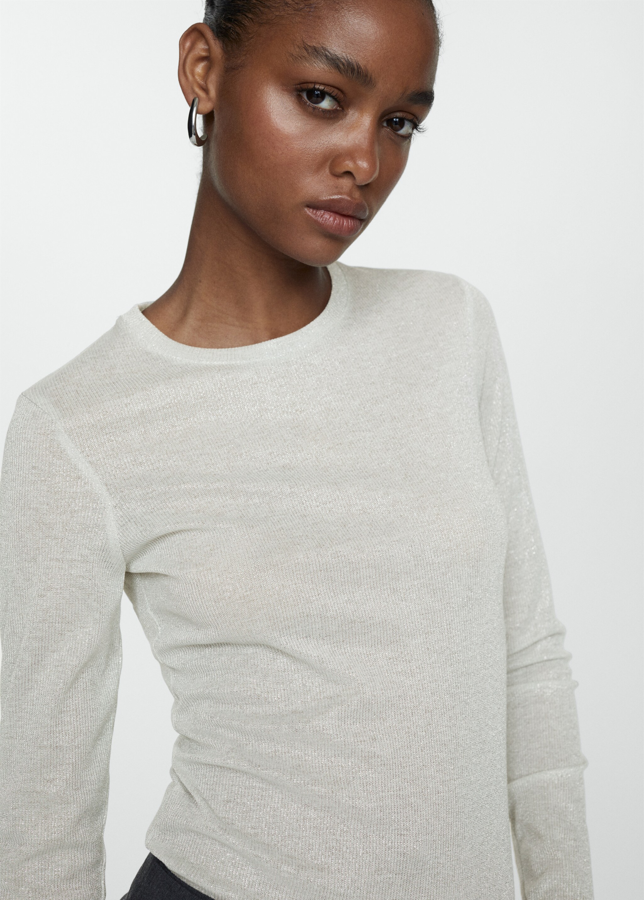Long-sleeved lurex t-shirt - Details of the article 1