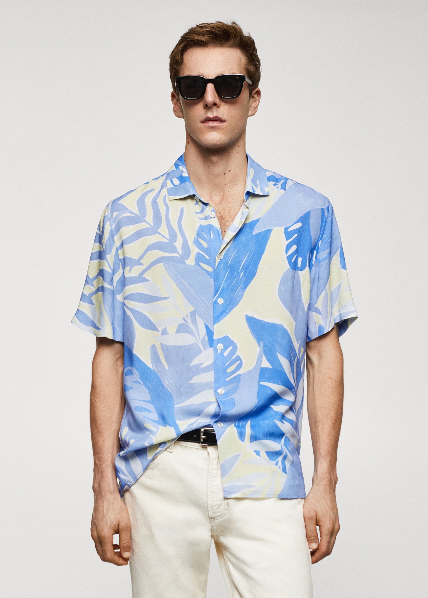 Printed fluid regular-fit shirt - Medium plane