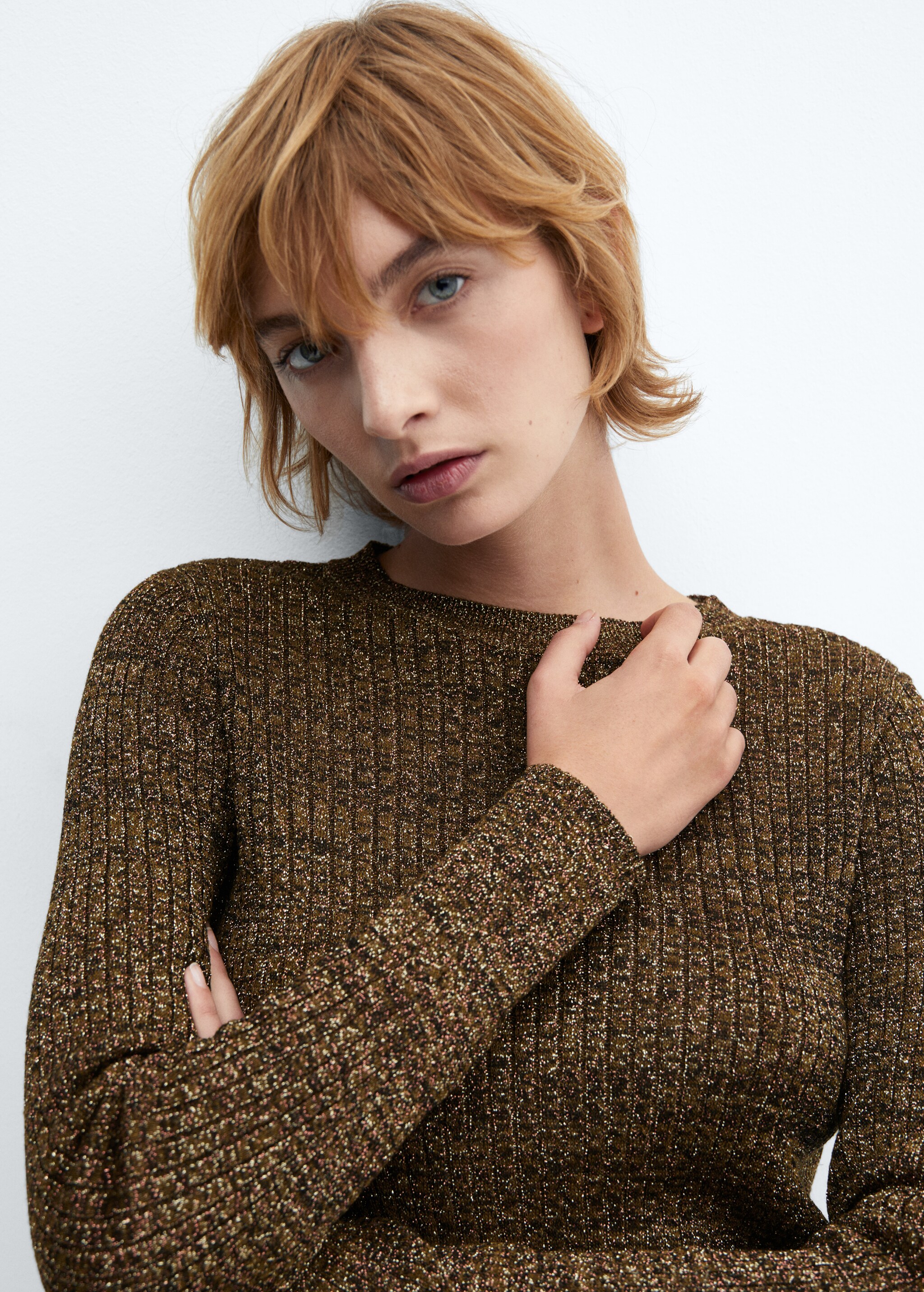 Crewneck lurex sweater - Details of the article 1
