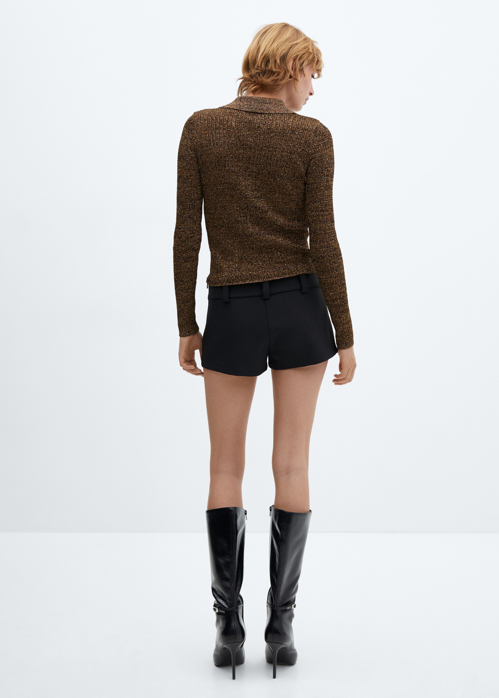 Lurex polo neck sweater - Reverse of the article