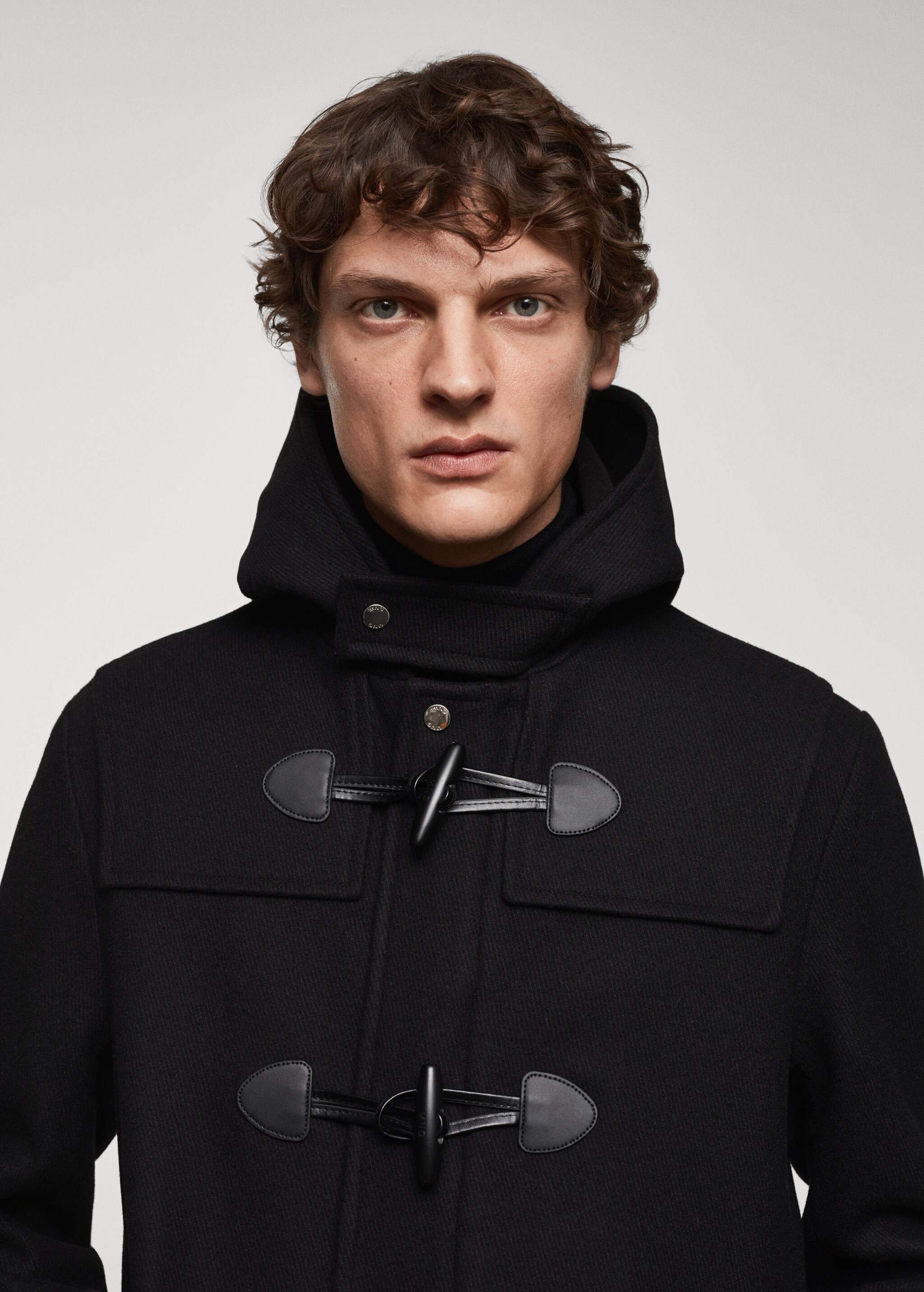 Wool hooded coat - Details of the article 1