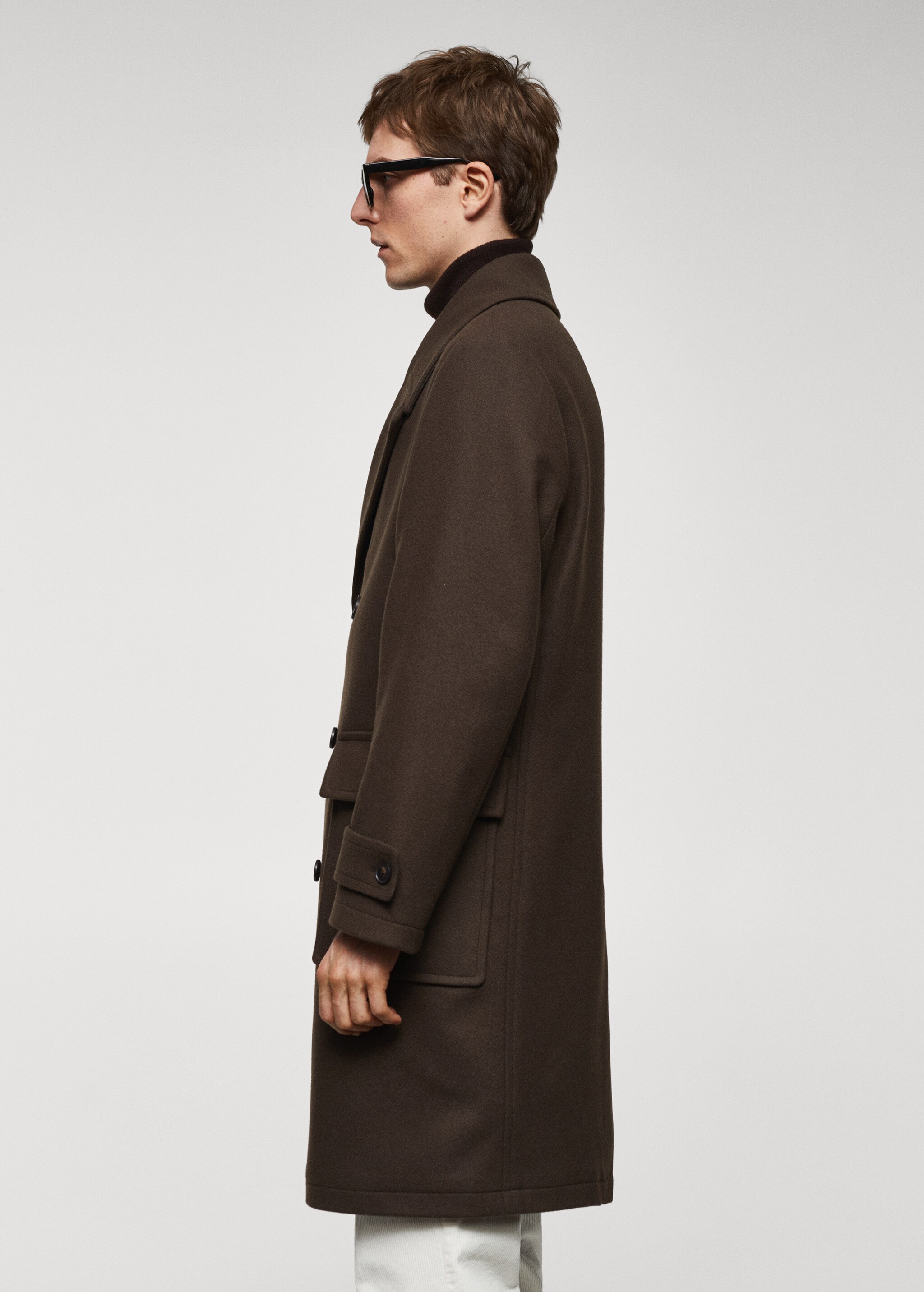 Двубортное пальто из шерсти с пуговицами - Деталь изделия 2