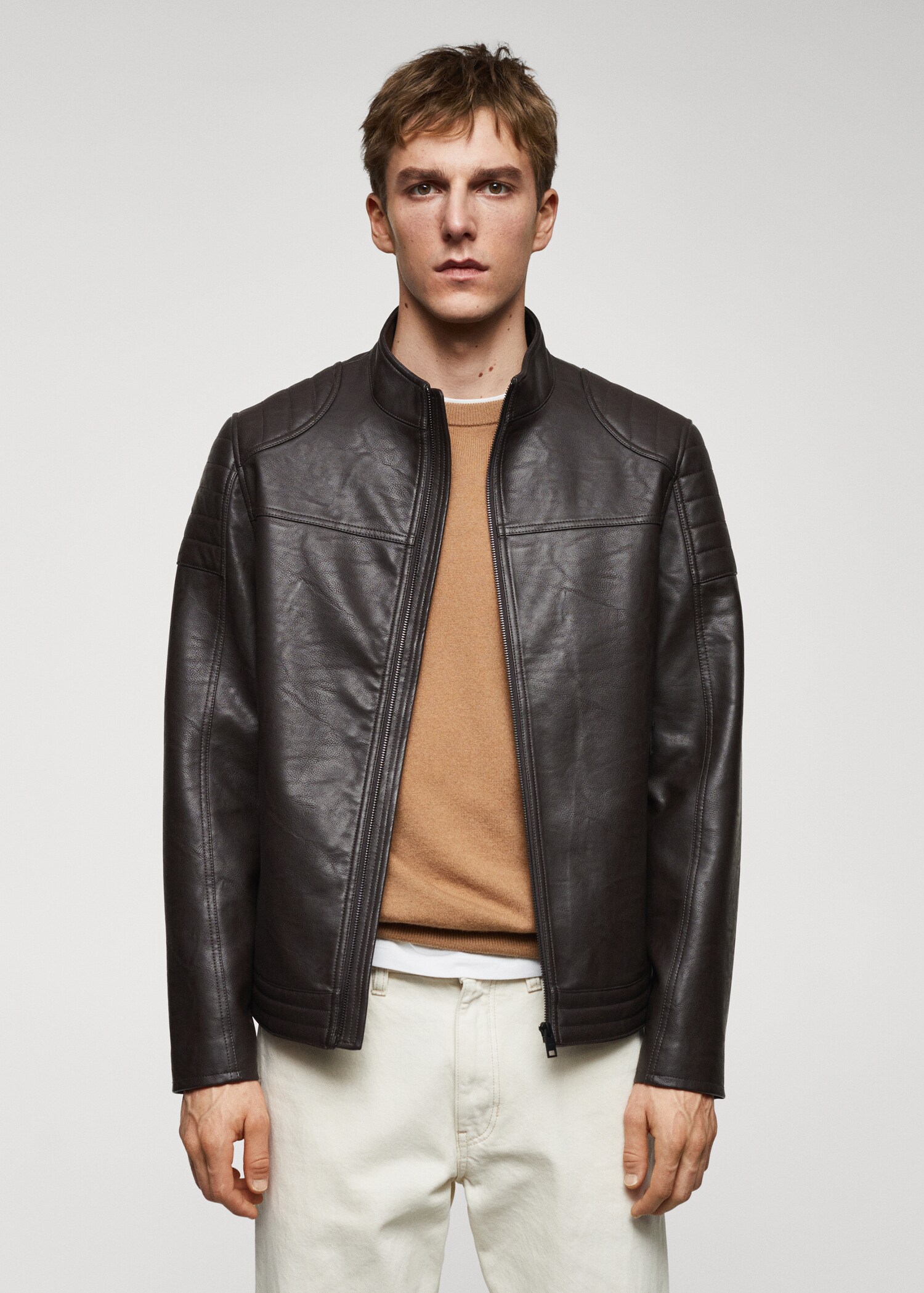 Blouson en simili-cuir nappa - Plan moyen