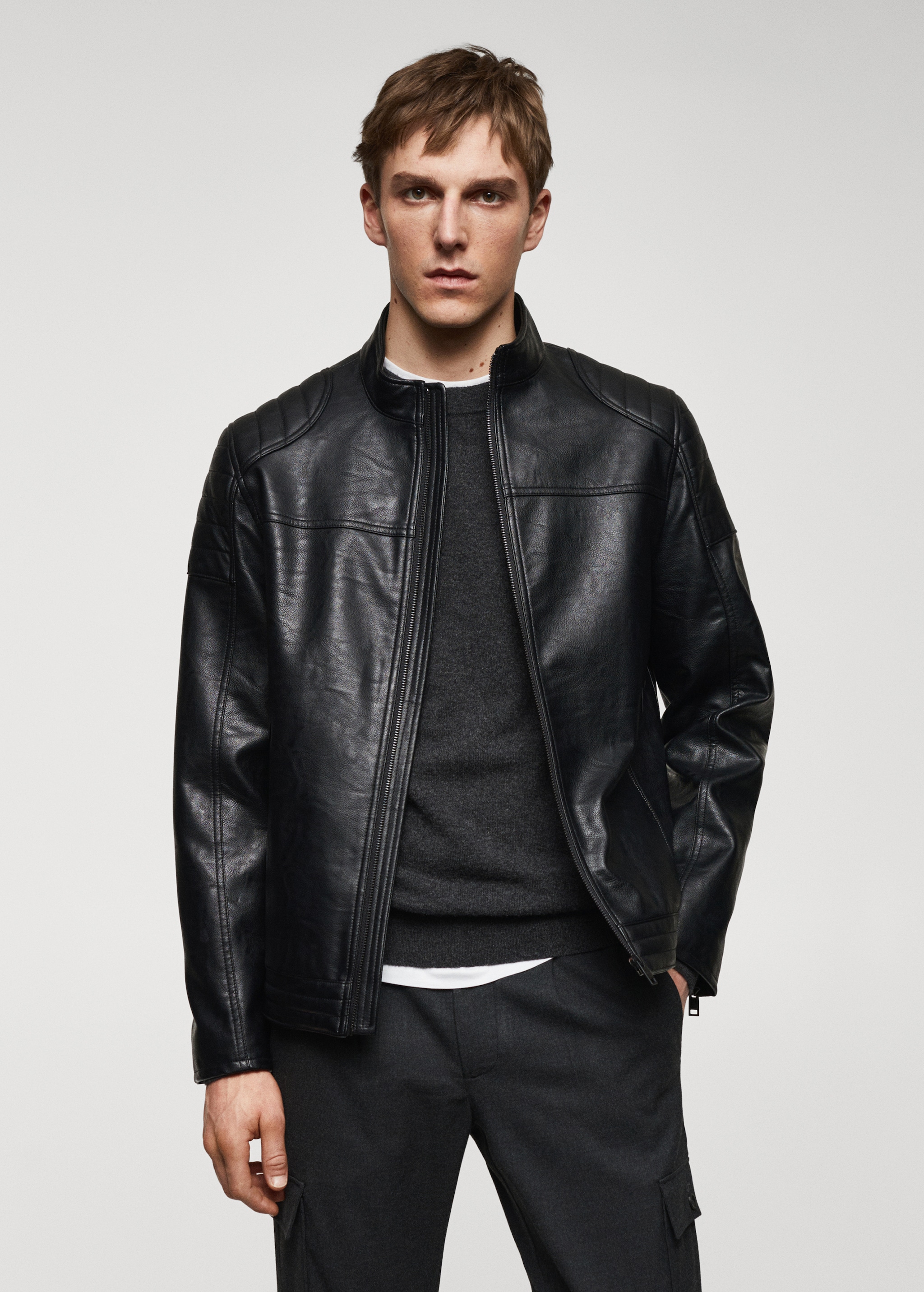 Cuir Veste Skai Blouson En Simili-cuir Nappa Homme MANGO Côte