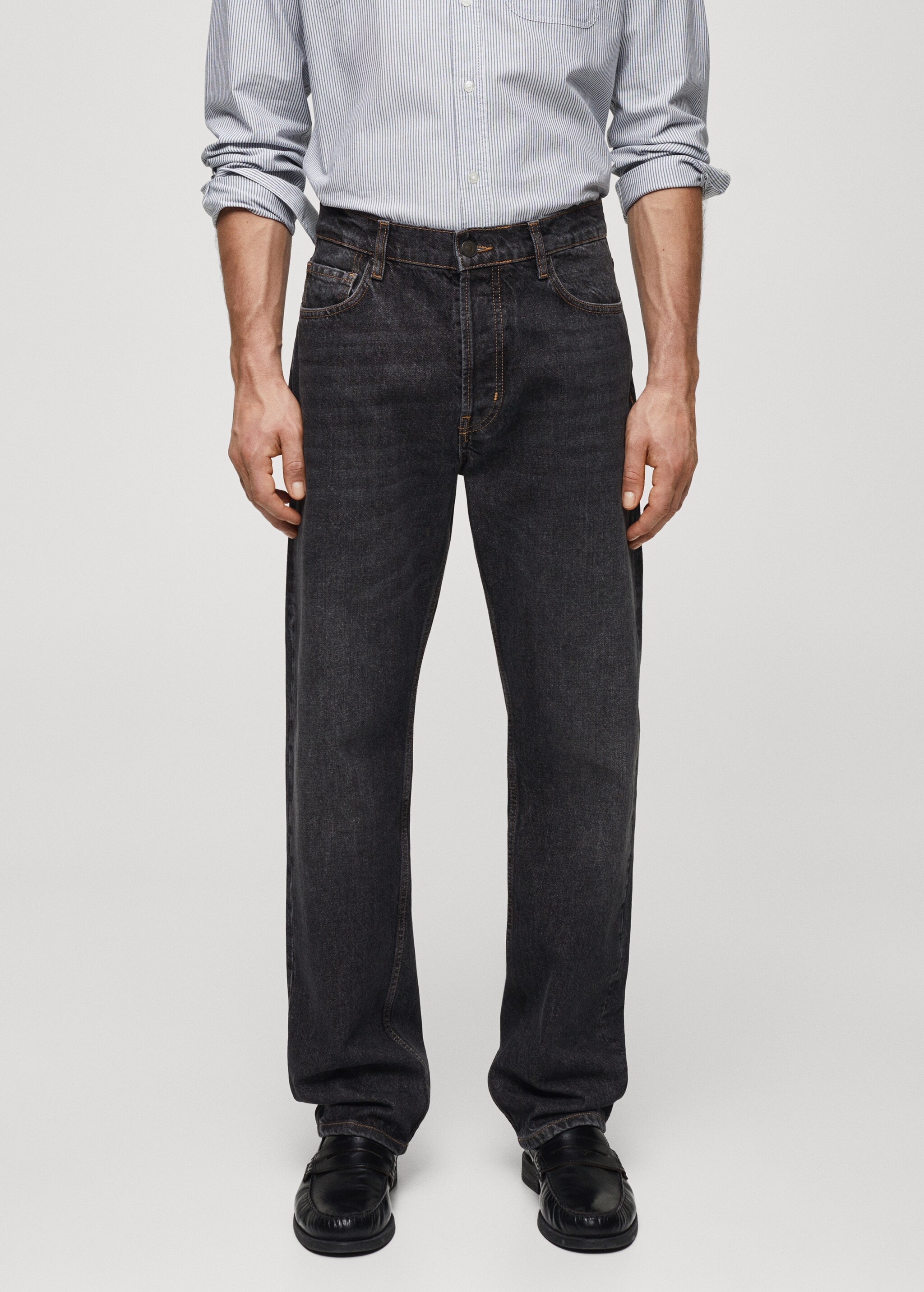 Relaxed-fit dark wash jeans - Medium plane