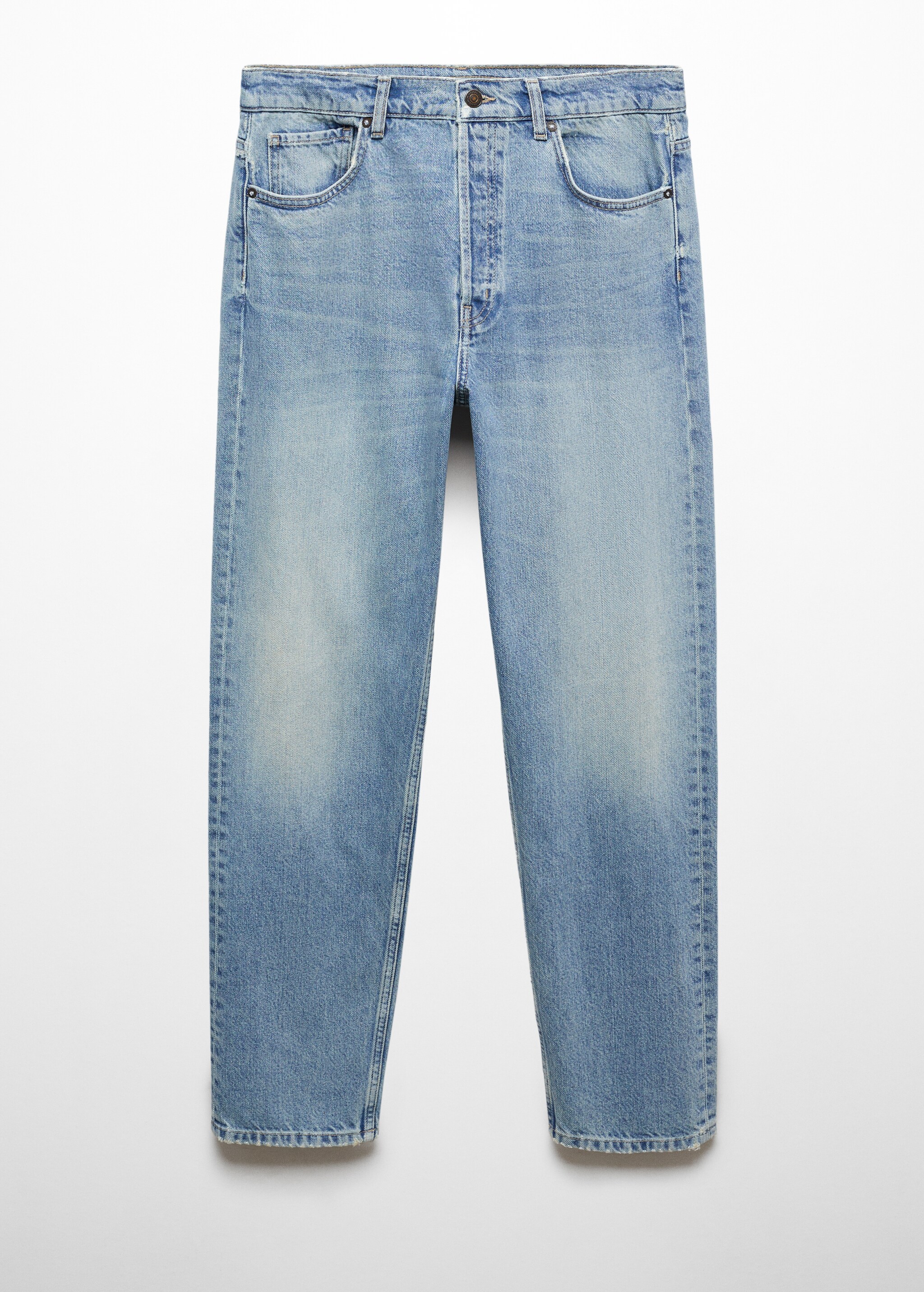 سروال جينز مغسول متوسط ذو مقاس مريح - منتج دون نموذج