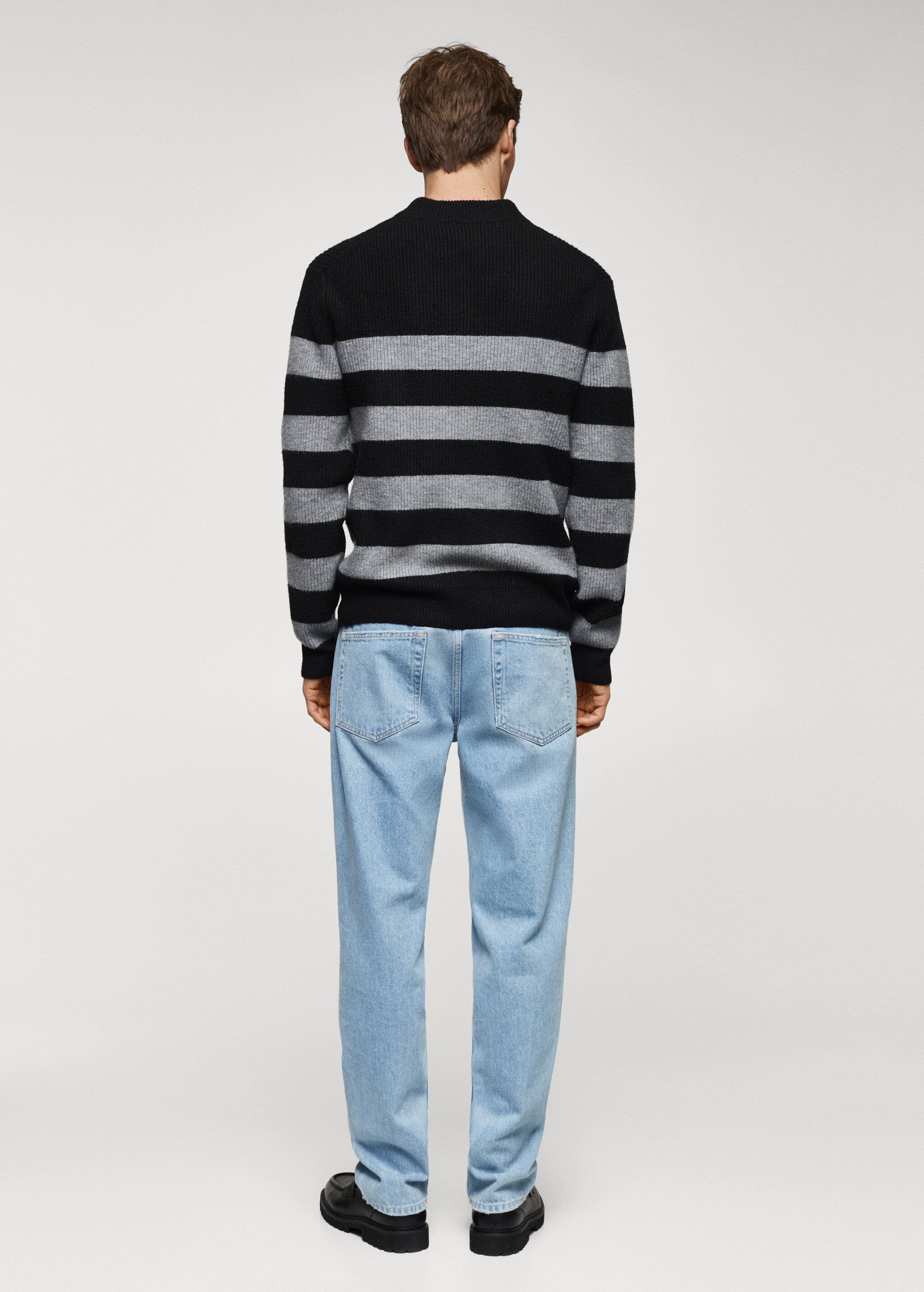 Striped perkins collar sweater - Reverse of the article