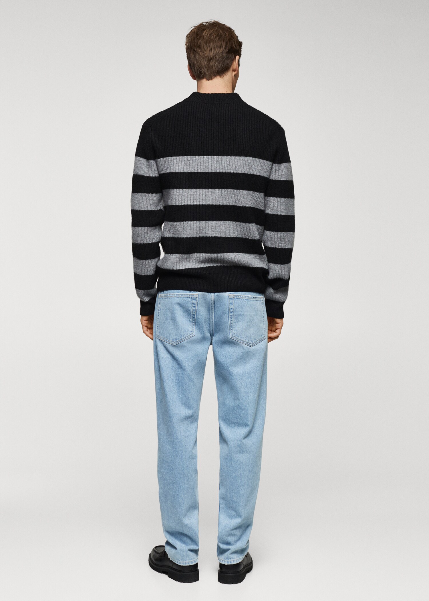 Striped perkins collar sweater - Reverse of the article