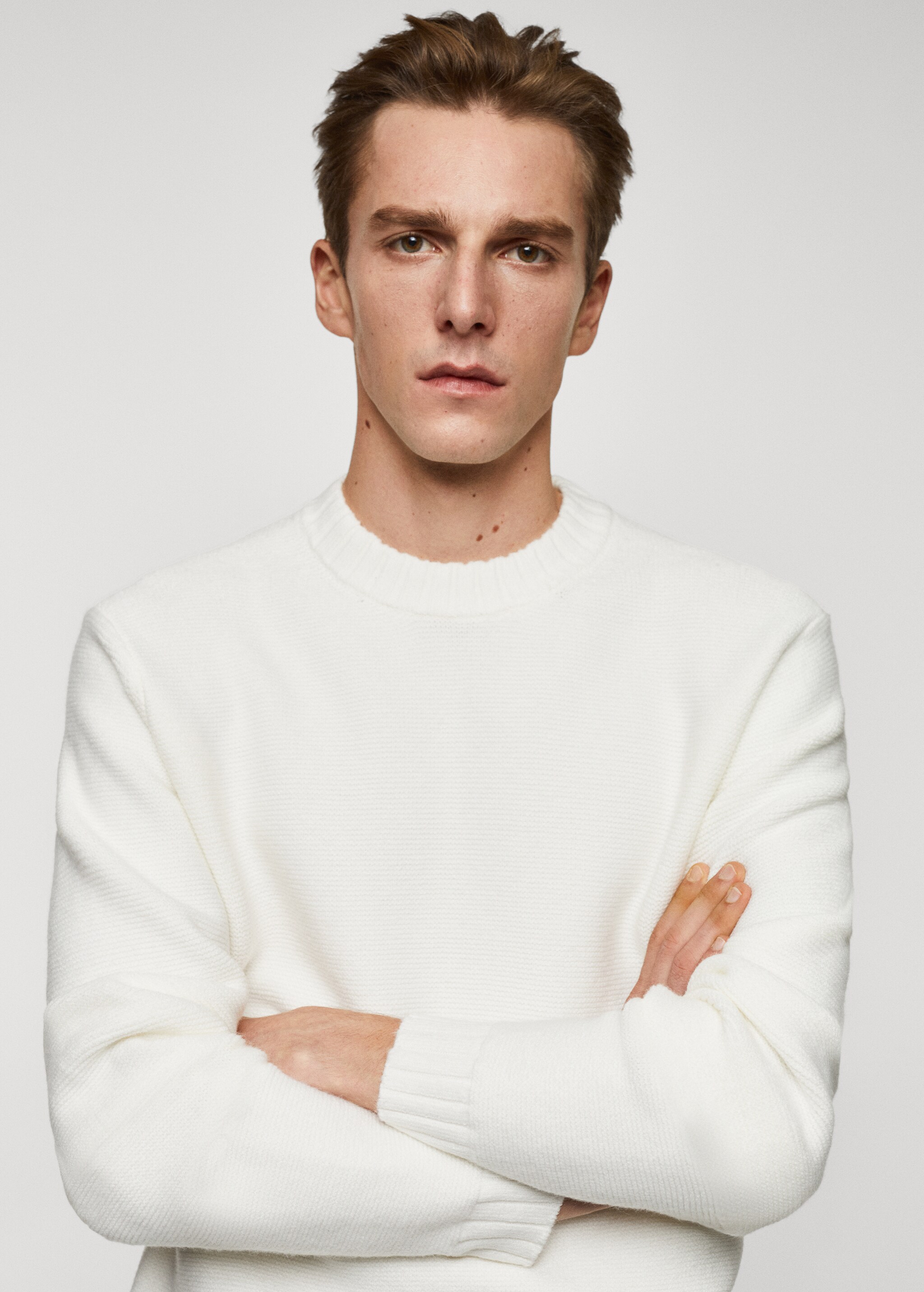 Knitted sweater with ribbed details - Details of the article 1