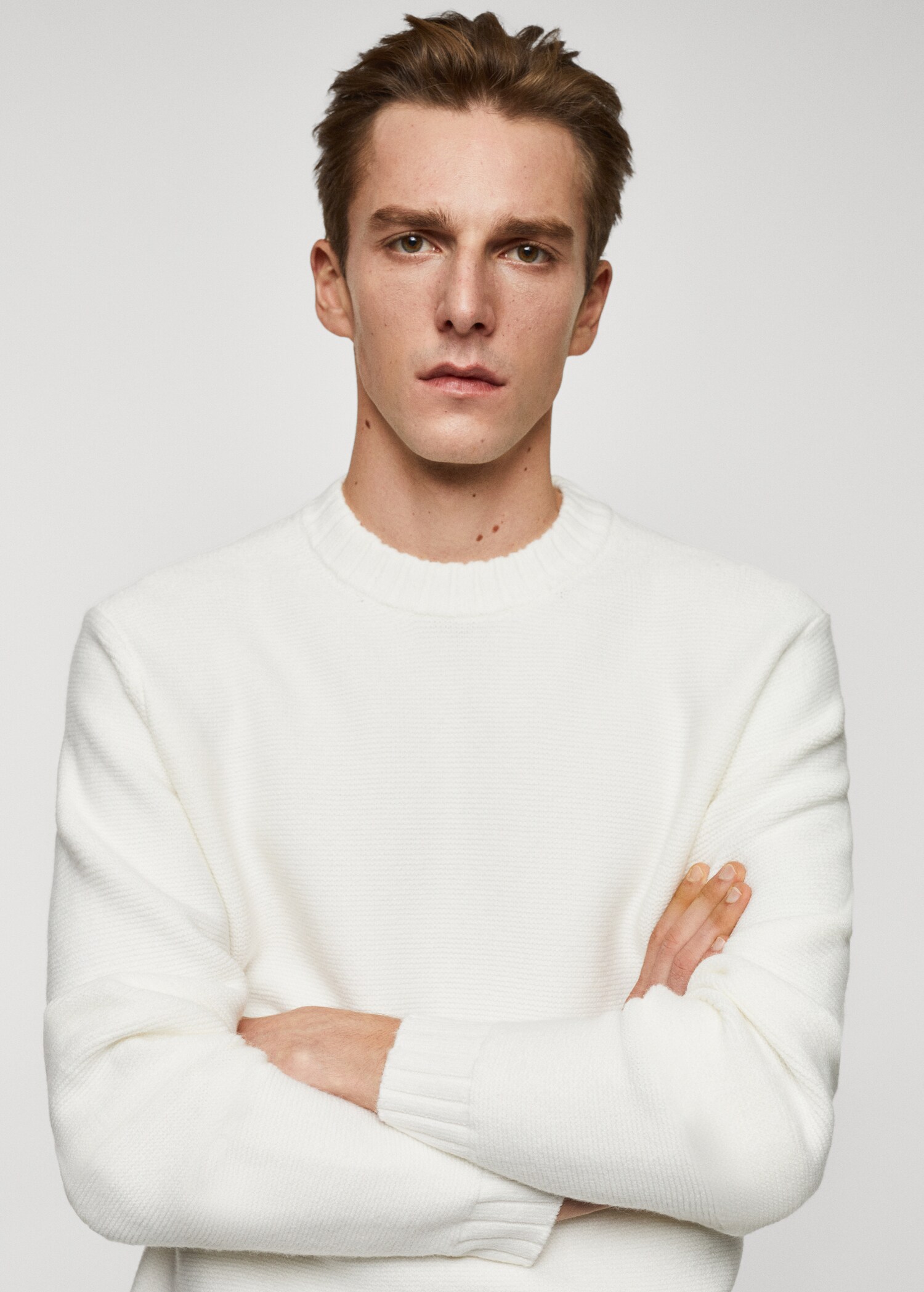 Knitted sweater with ribbed details - Details of the article 1