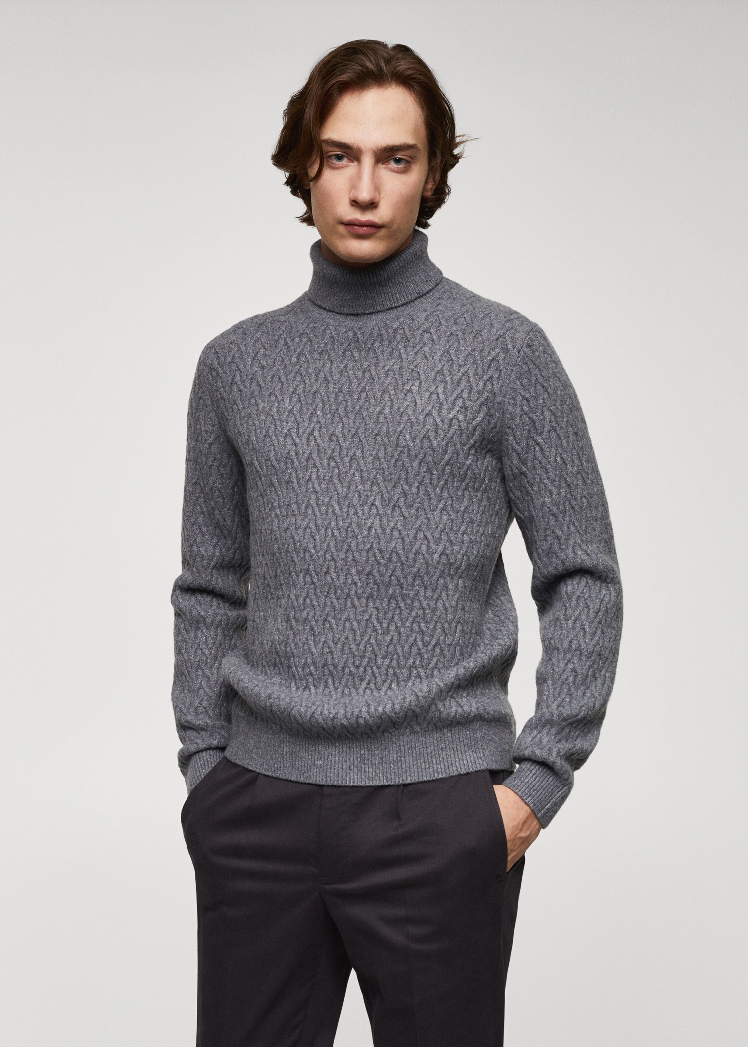 Braided turtleneck sweater - Medium plane