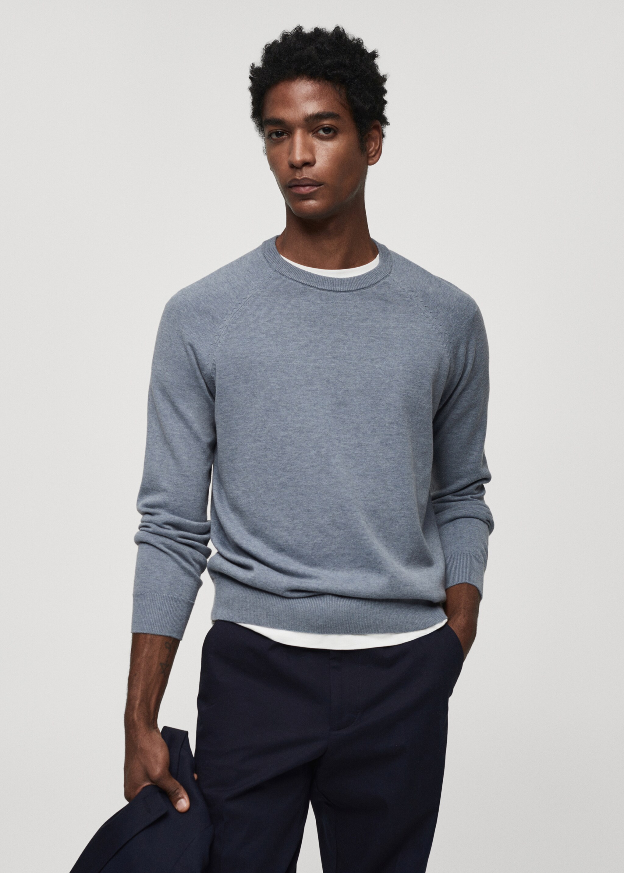 Fine-knit cotton sweater - Medium plane