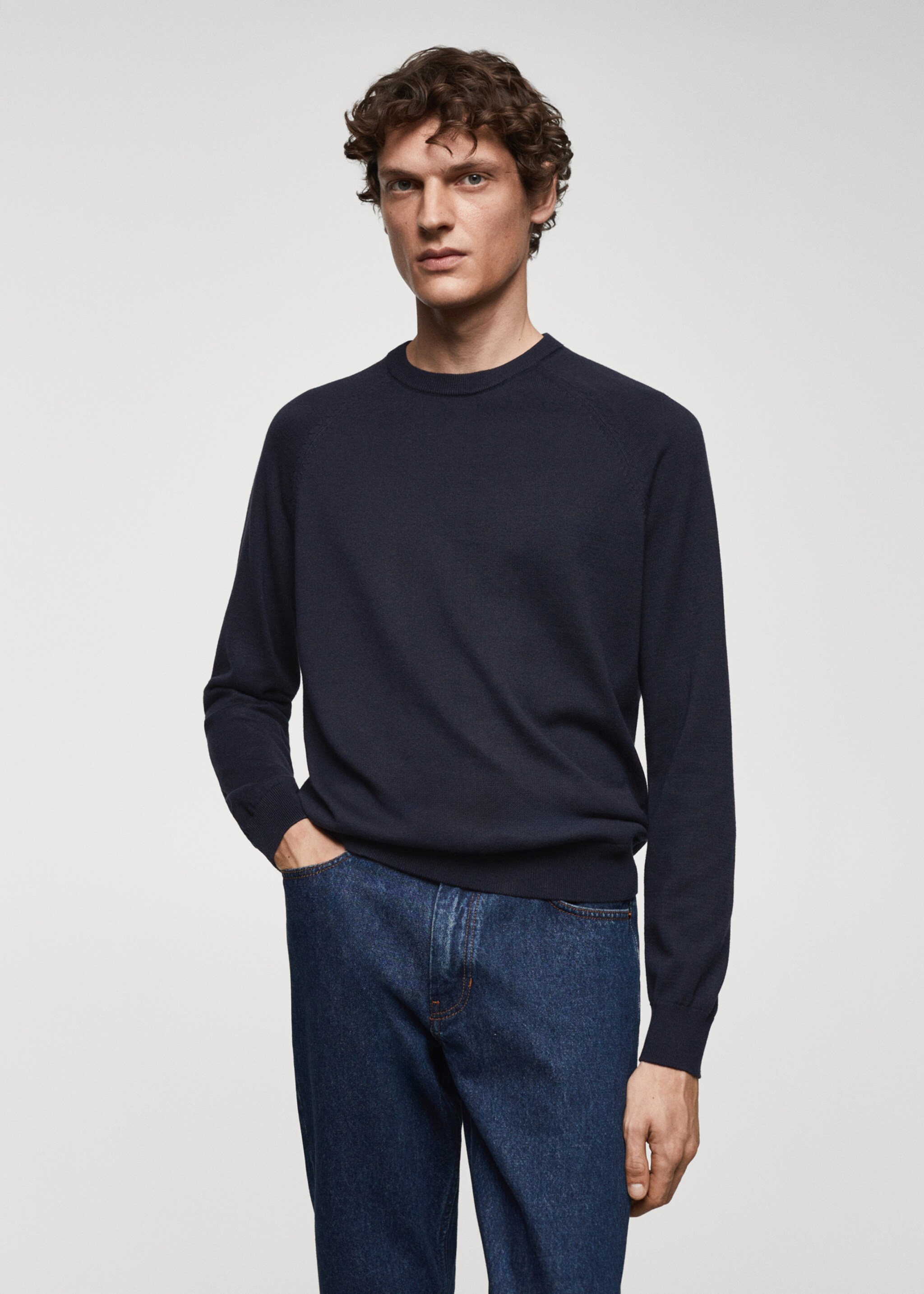 Fine-knit cotton sweater - Medium plane
