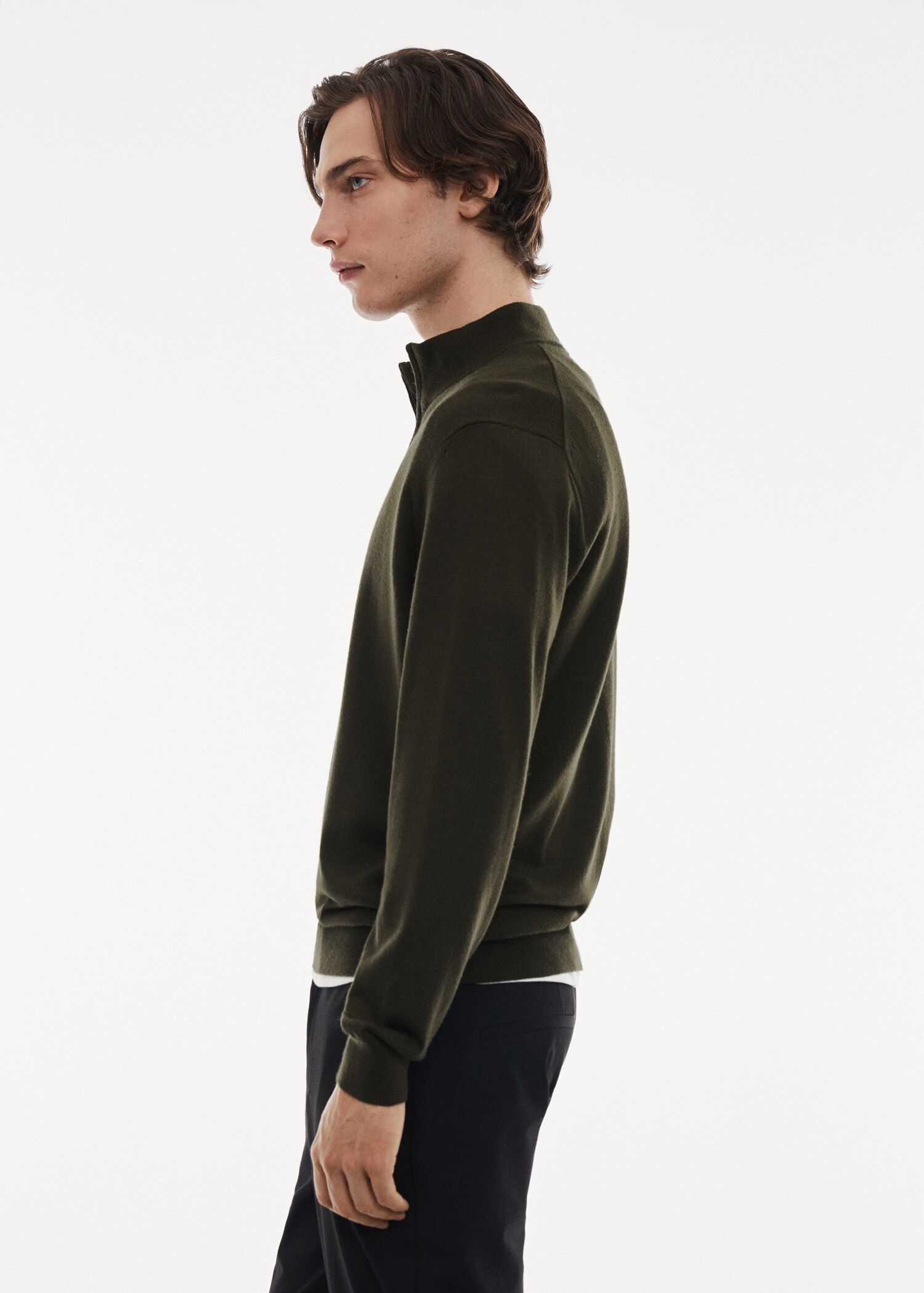 100% merino wool sweater with zipper collar - Details of the article 2