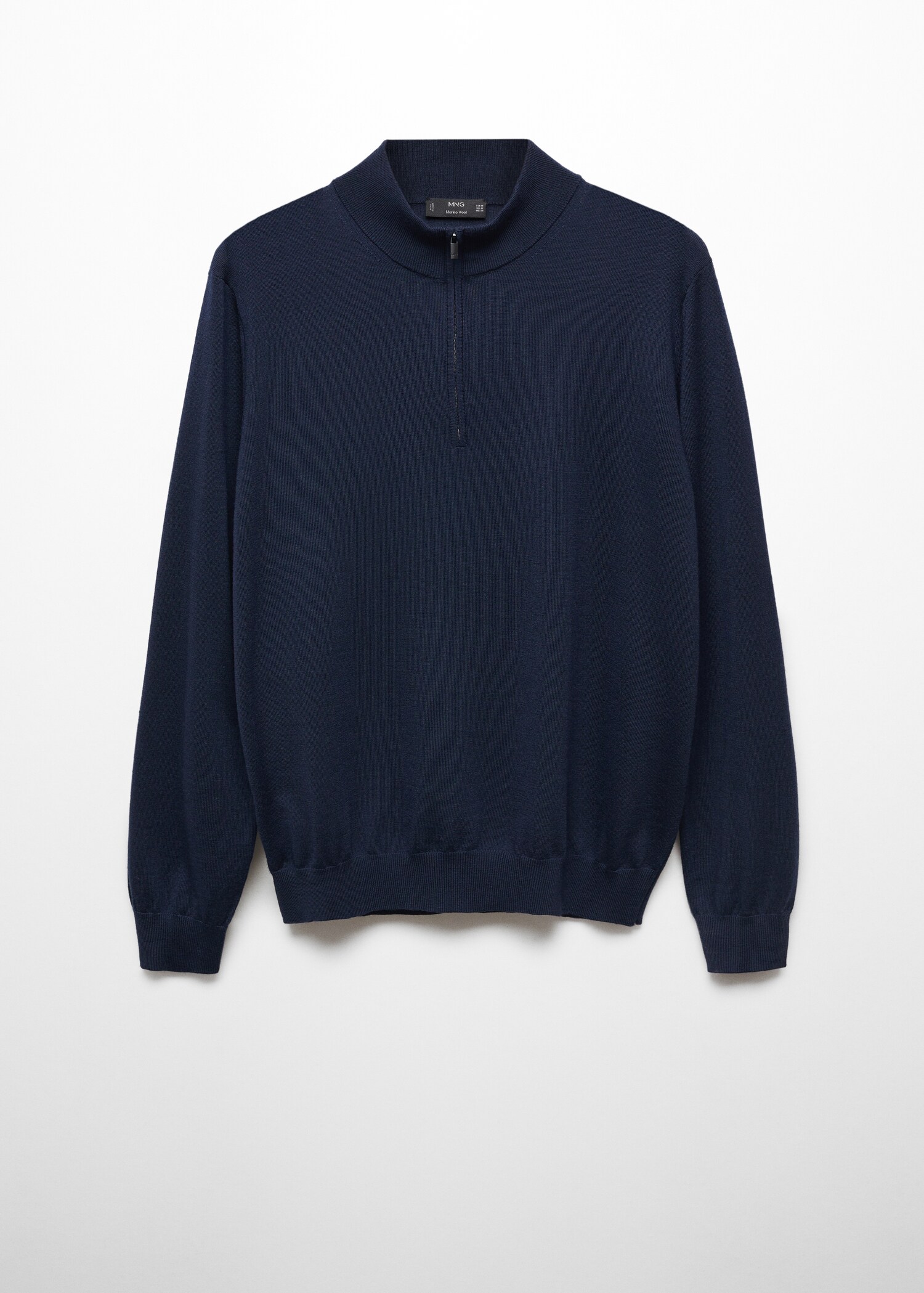 100% merino wool sweater with zipper collar - Article without model