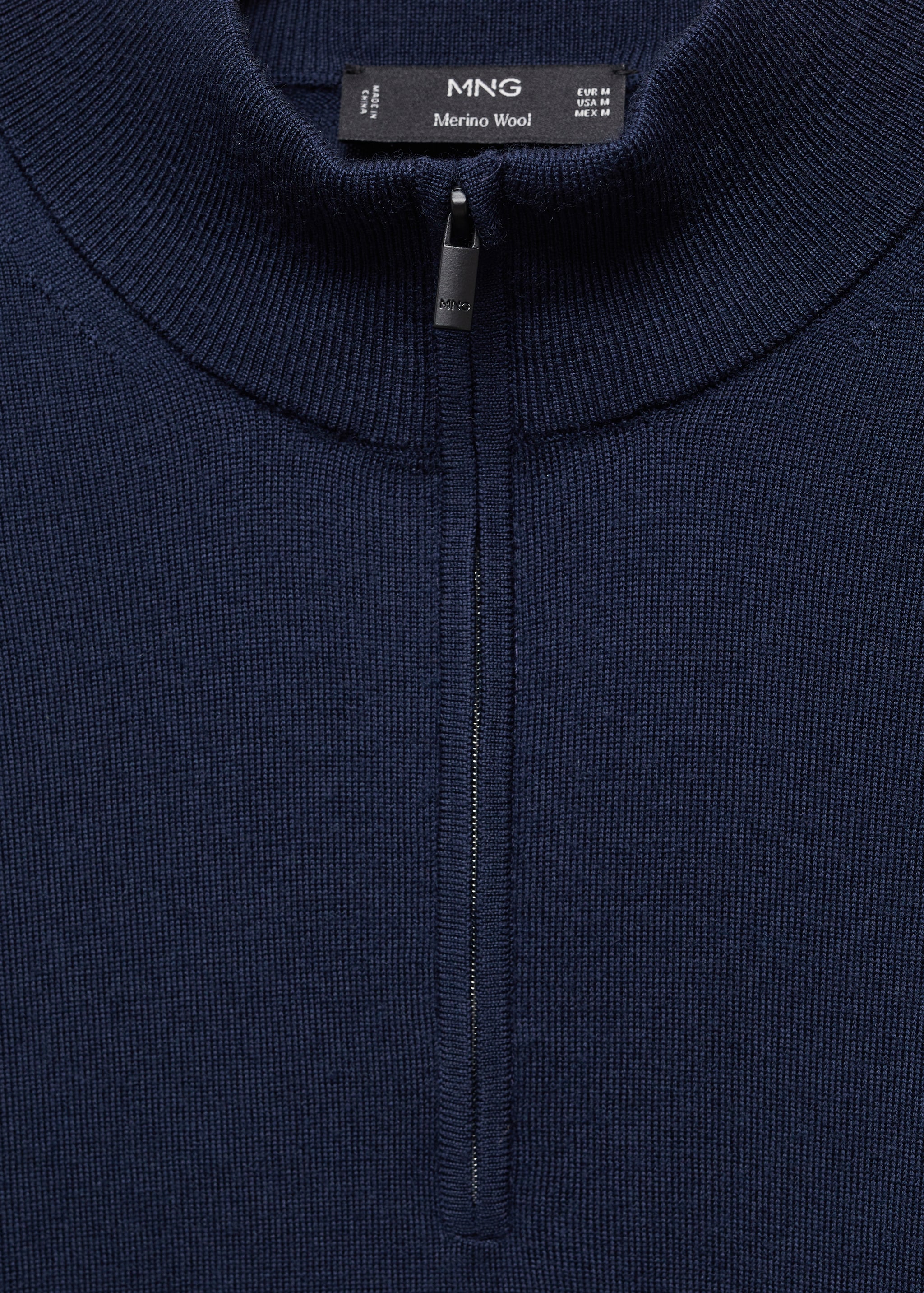 100% merino wool sweater with zipper collar - Details of the article 8