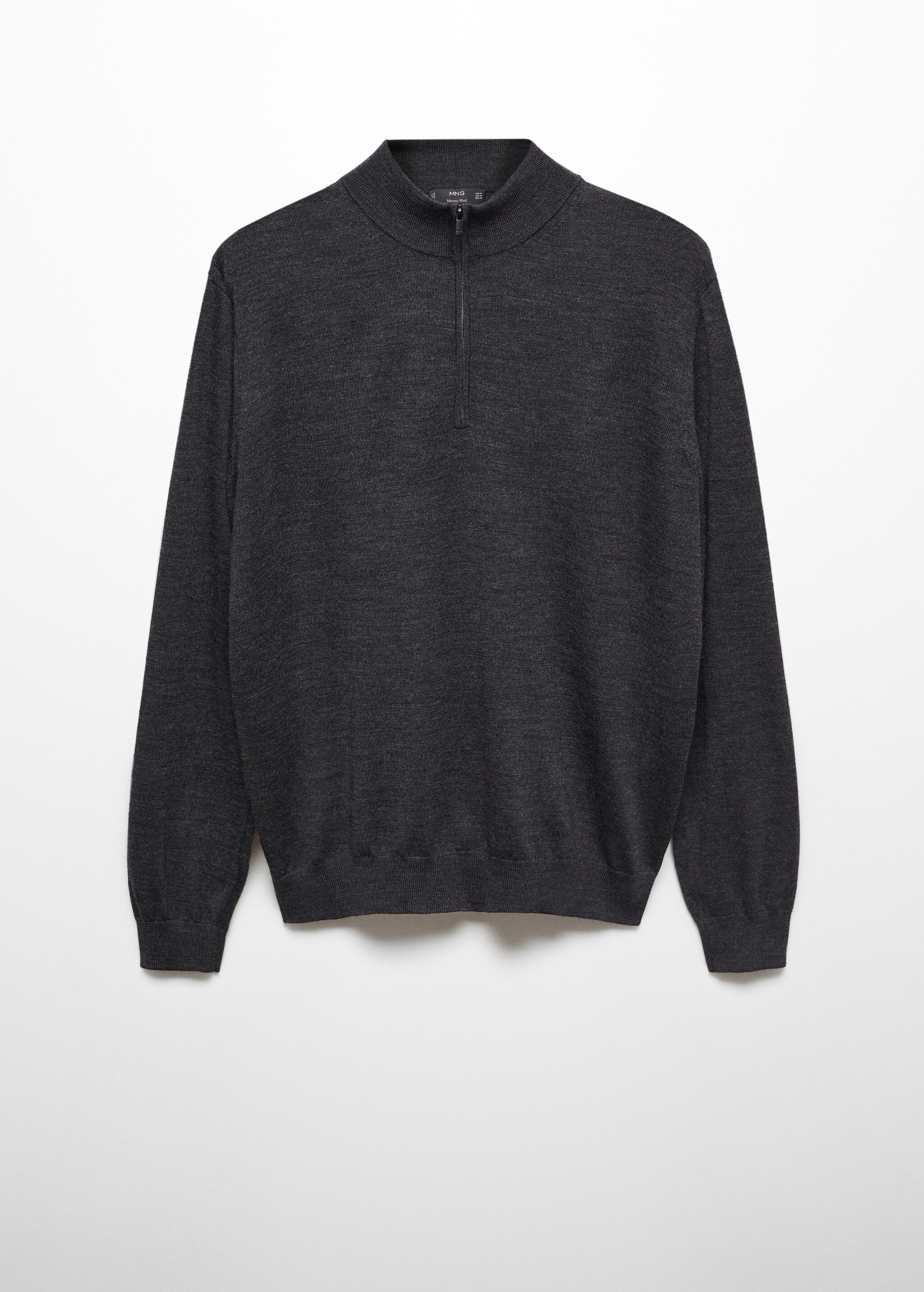 100% merino wool sweater with zip collar - Article without model