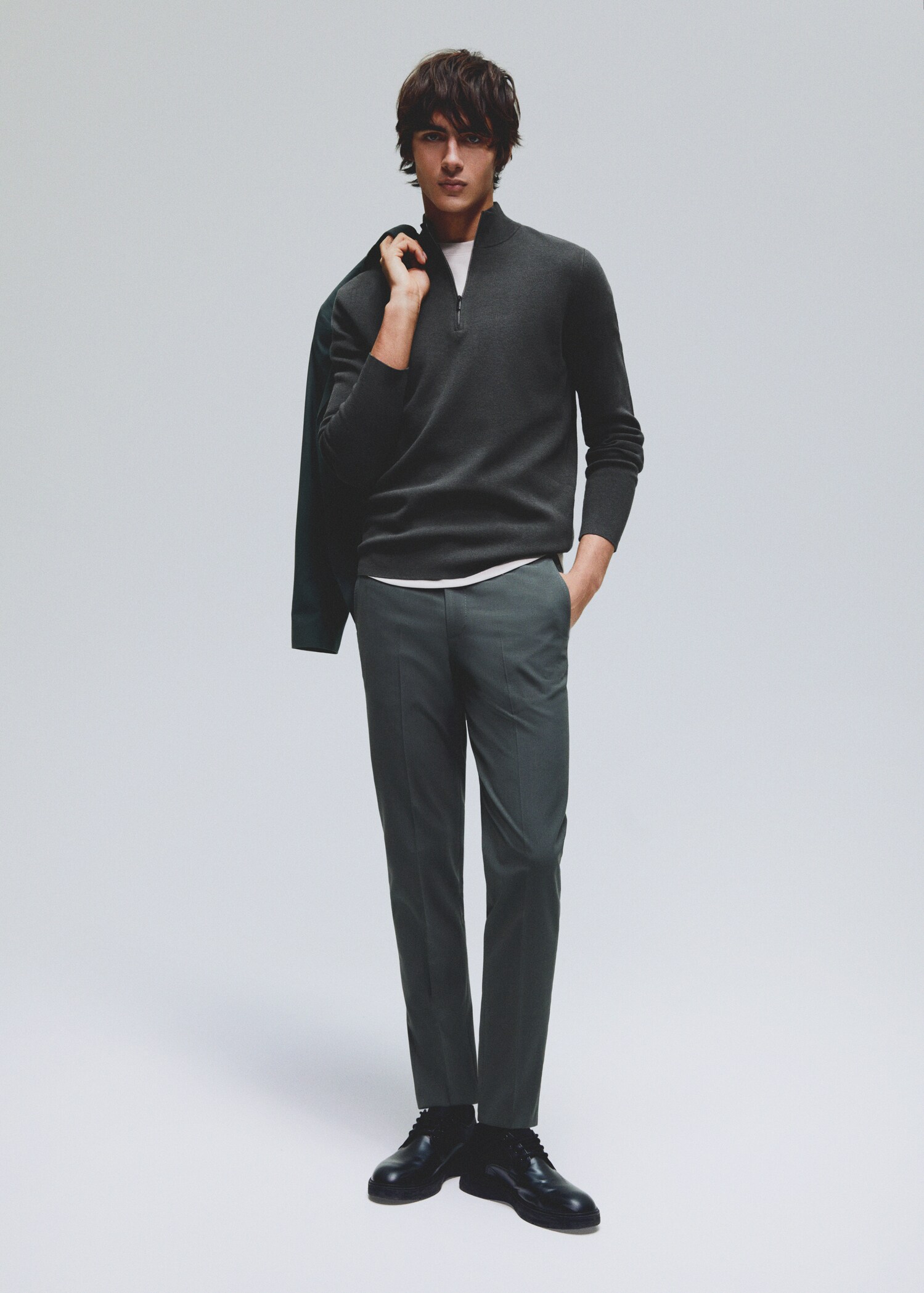 100% merino wool sweater with zipper collar - Details of the article 5
