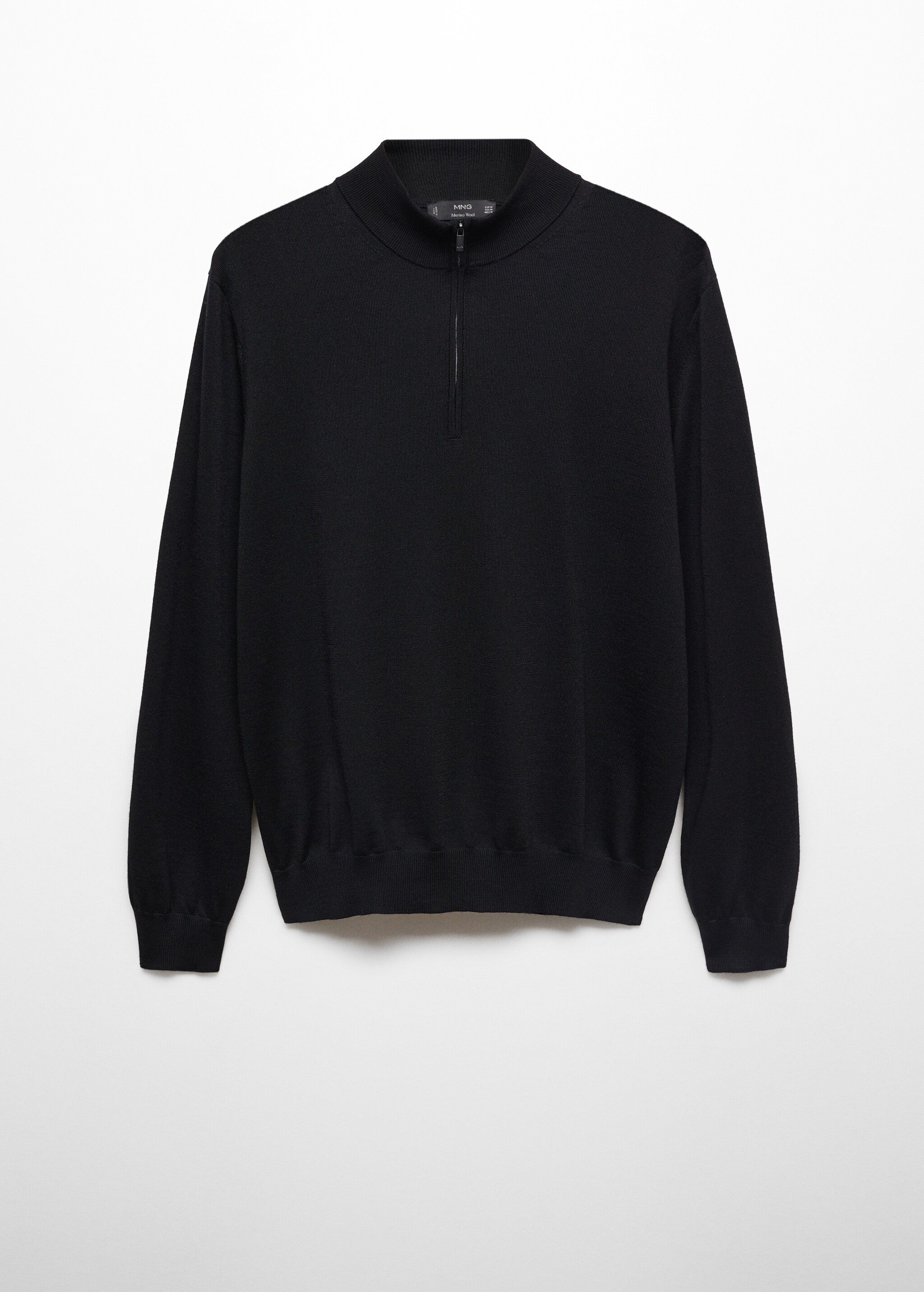 100% merino wool sweater with zip collar - Article without model