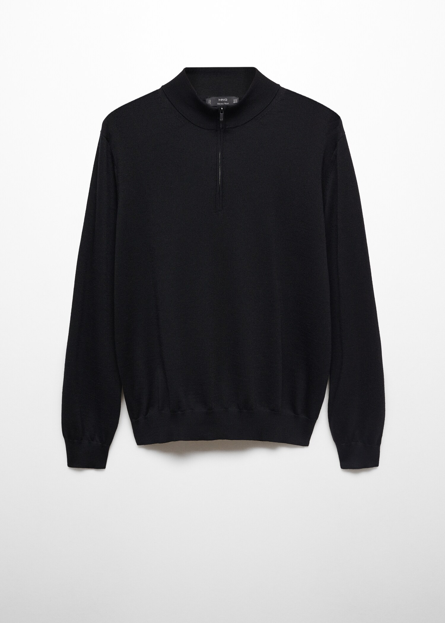 100% merino wool sweater with zipper collar - Article without model