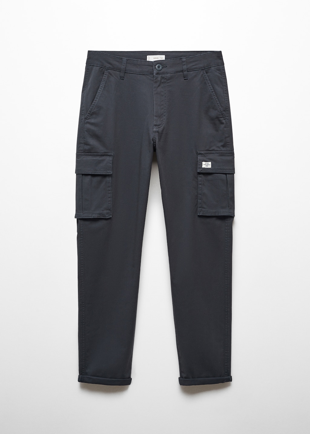 Black cotton cargo trousers deals