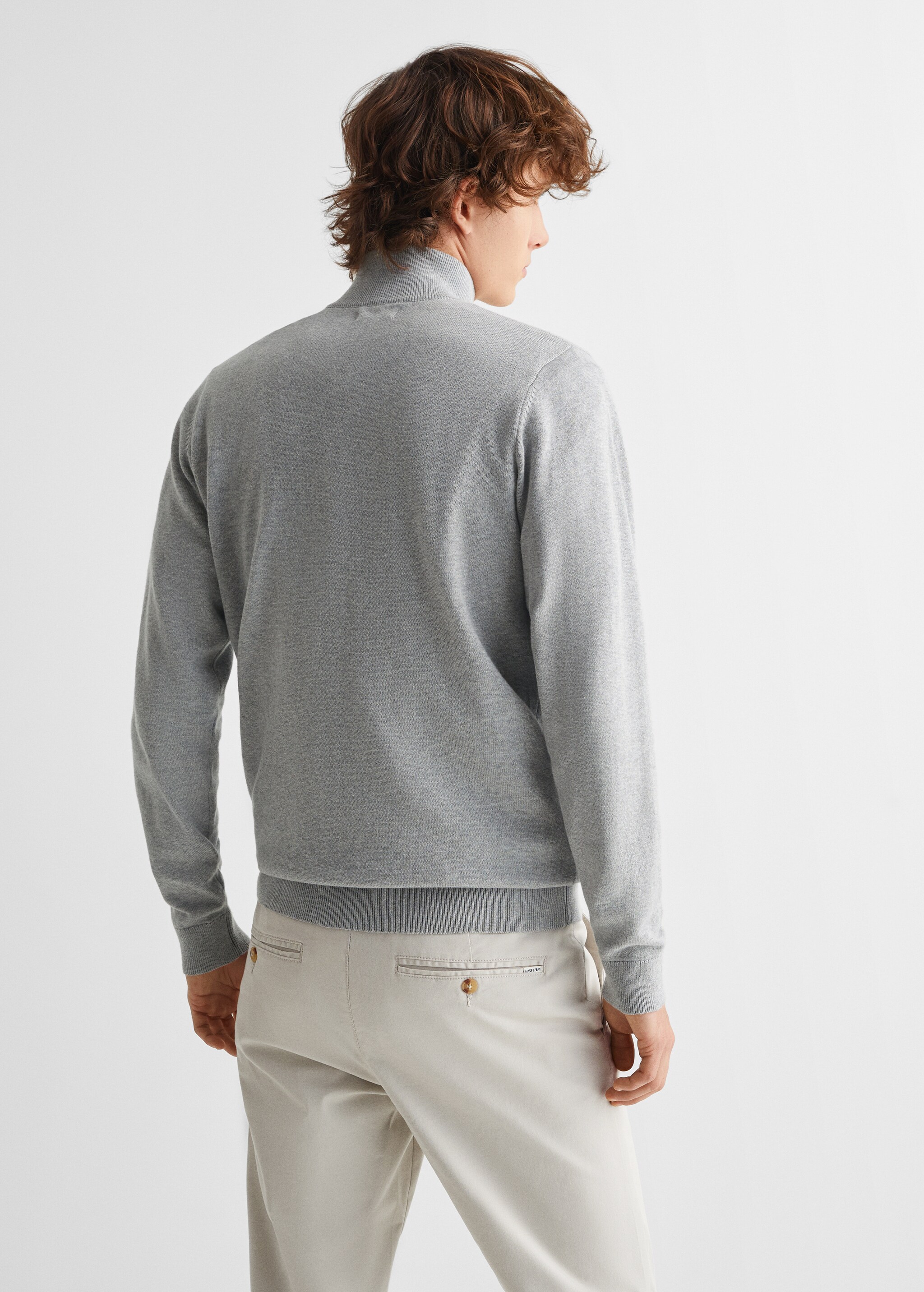 Zipped high collar sweater - Reverse of the article