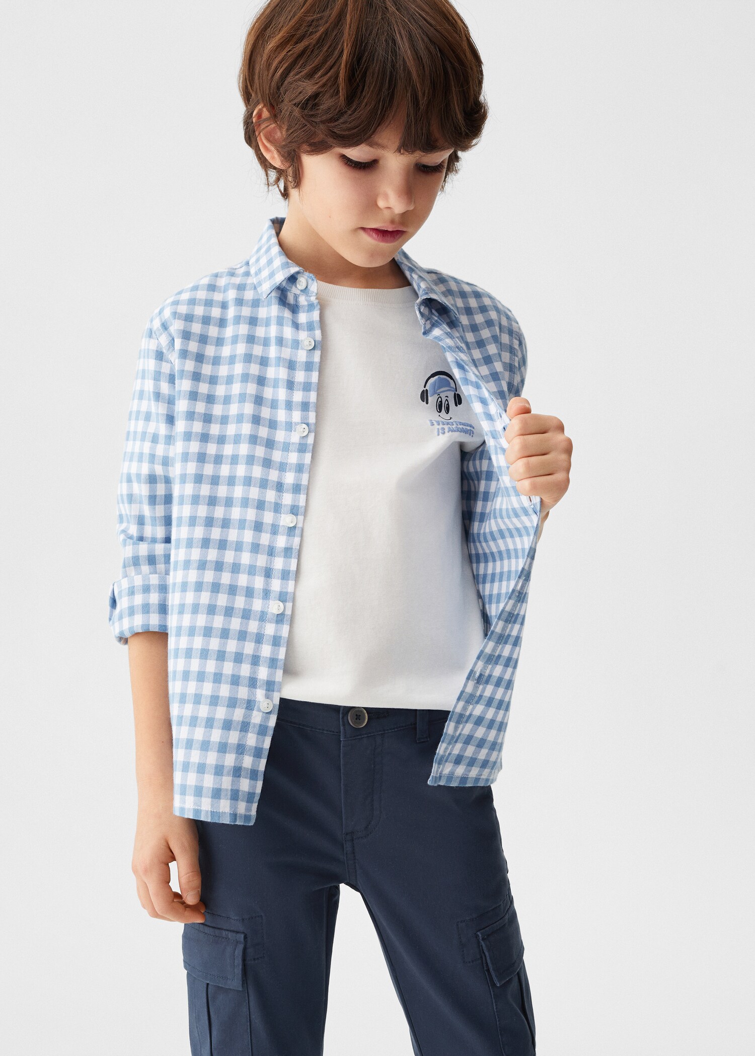 Gingham check cotton shirt - Medium plane