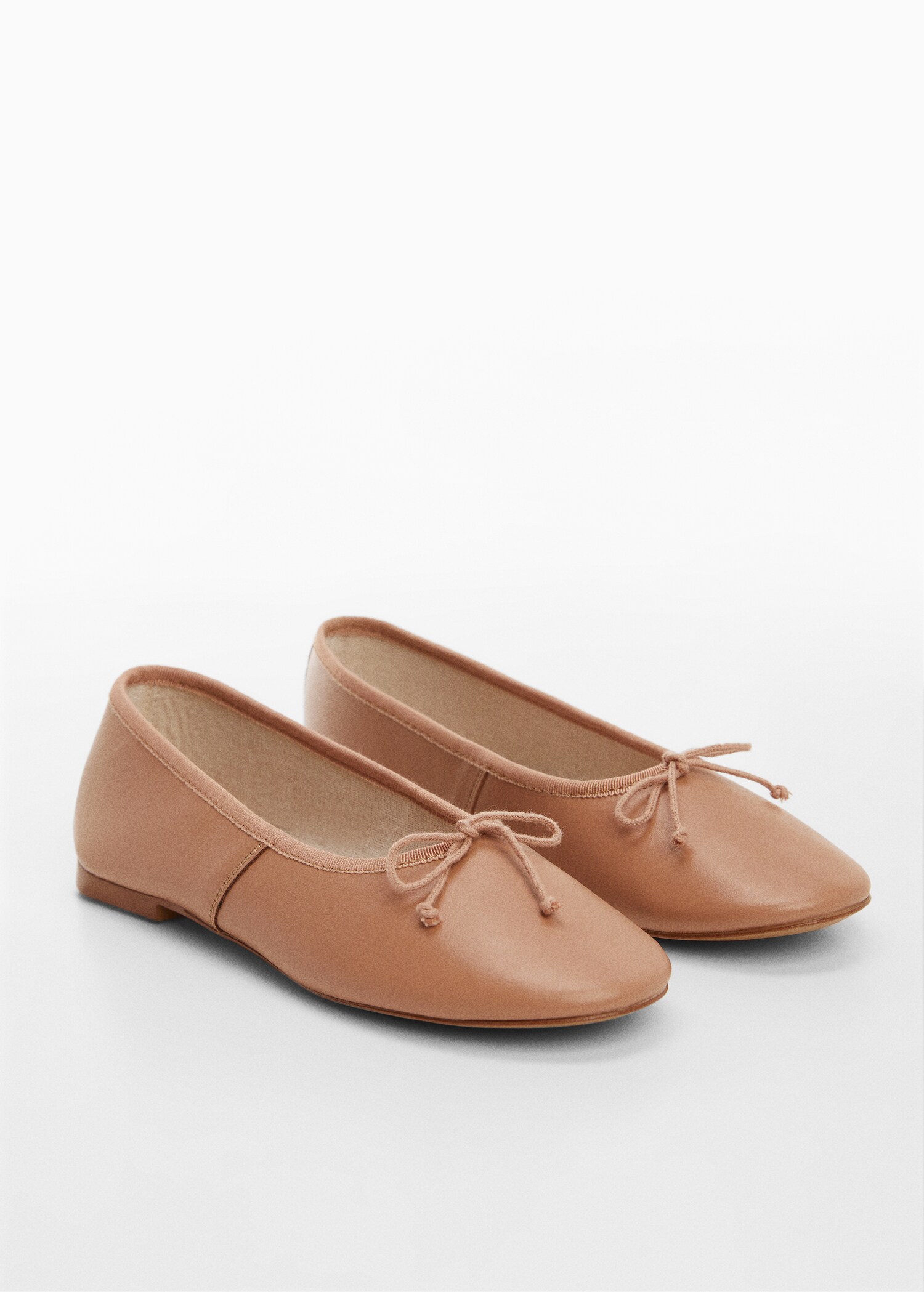 Bow leather ballerina - Medium plane