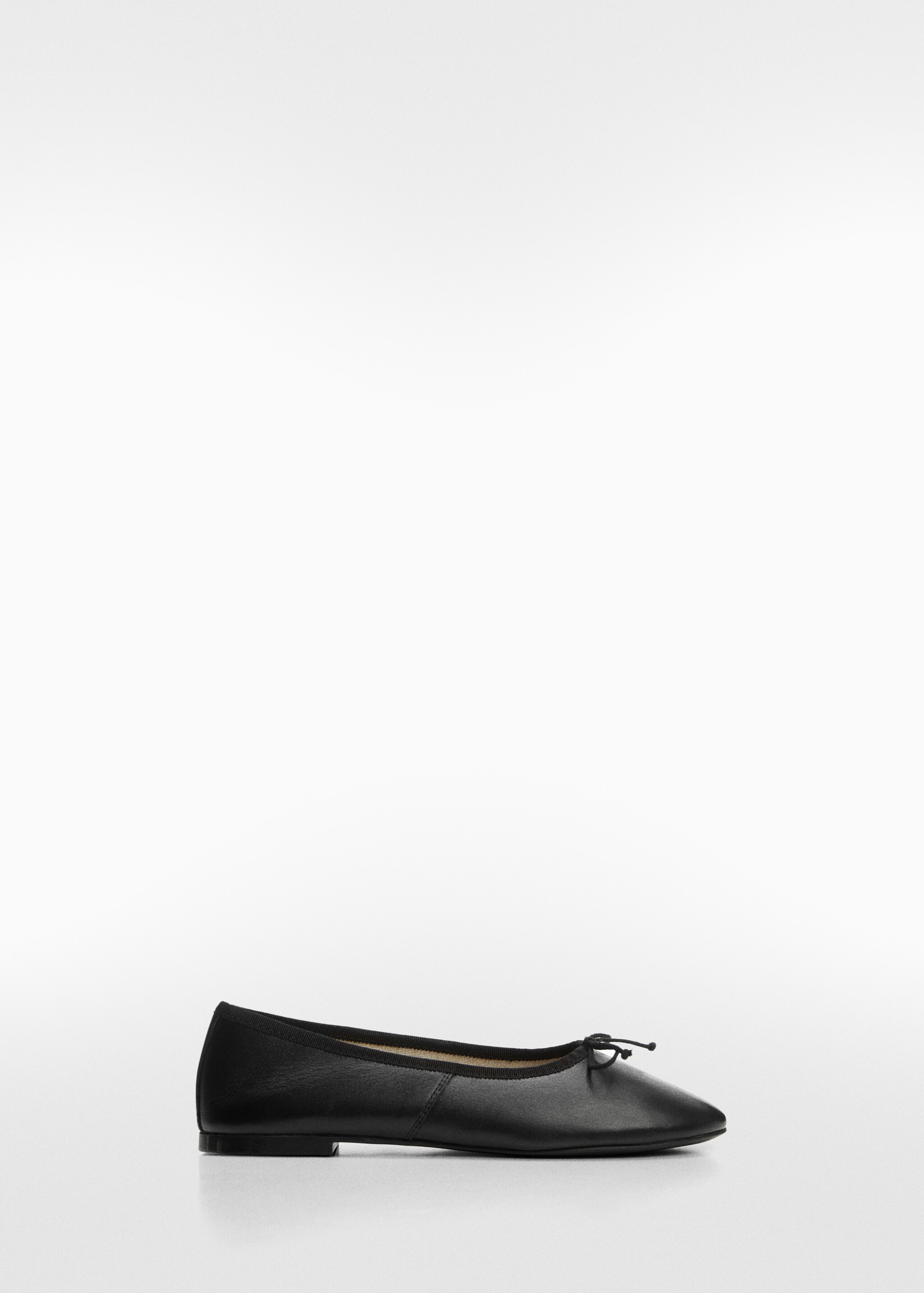 حذاء راقصة بالية جلدي به عقدة أنشوطية - منتج دون نموذج