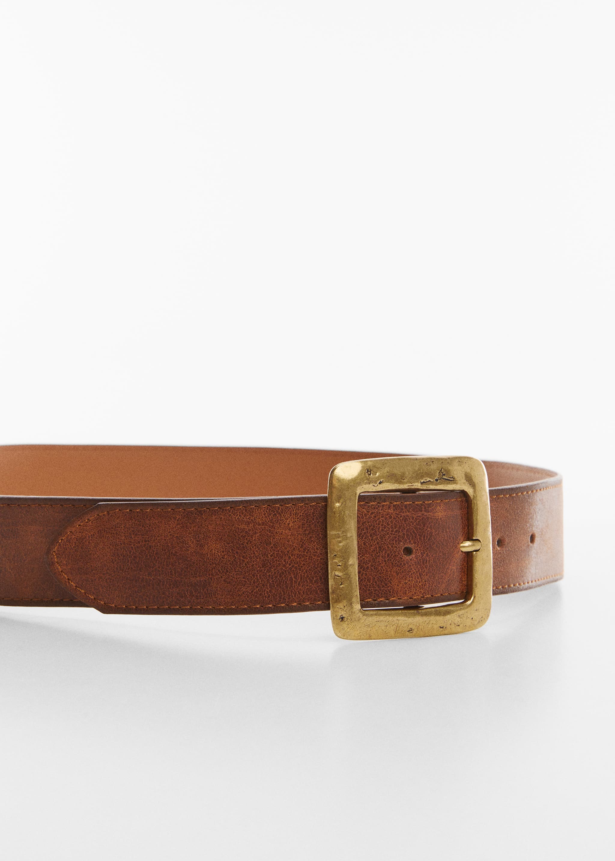 Textured square buckle belt - Details of the article 1