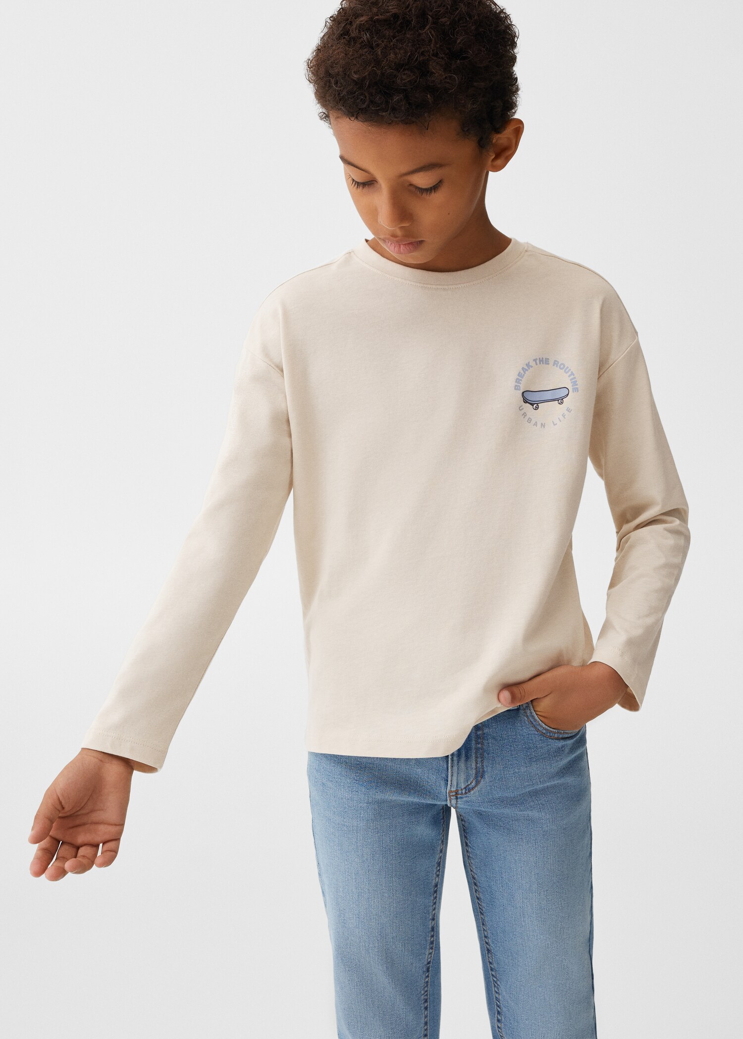 T-shirt manches longues imprimé - Plan moyen