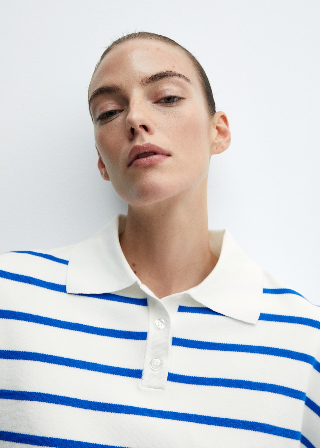Mango Striped polo-neck sweater thumbnail