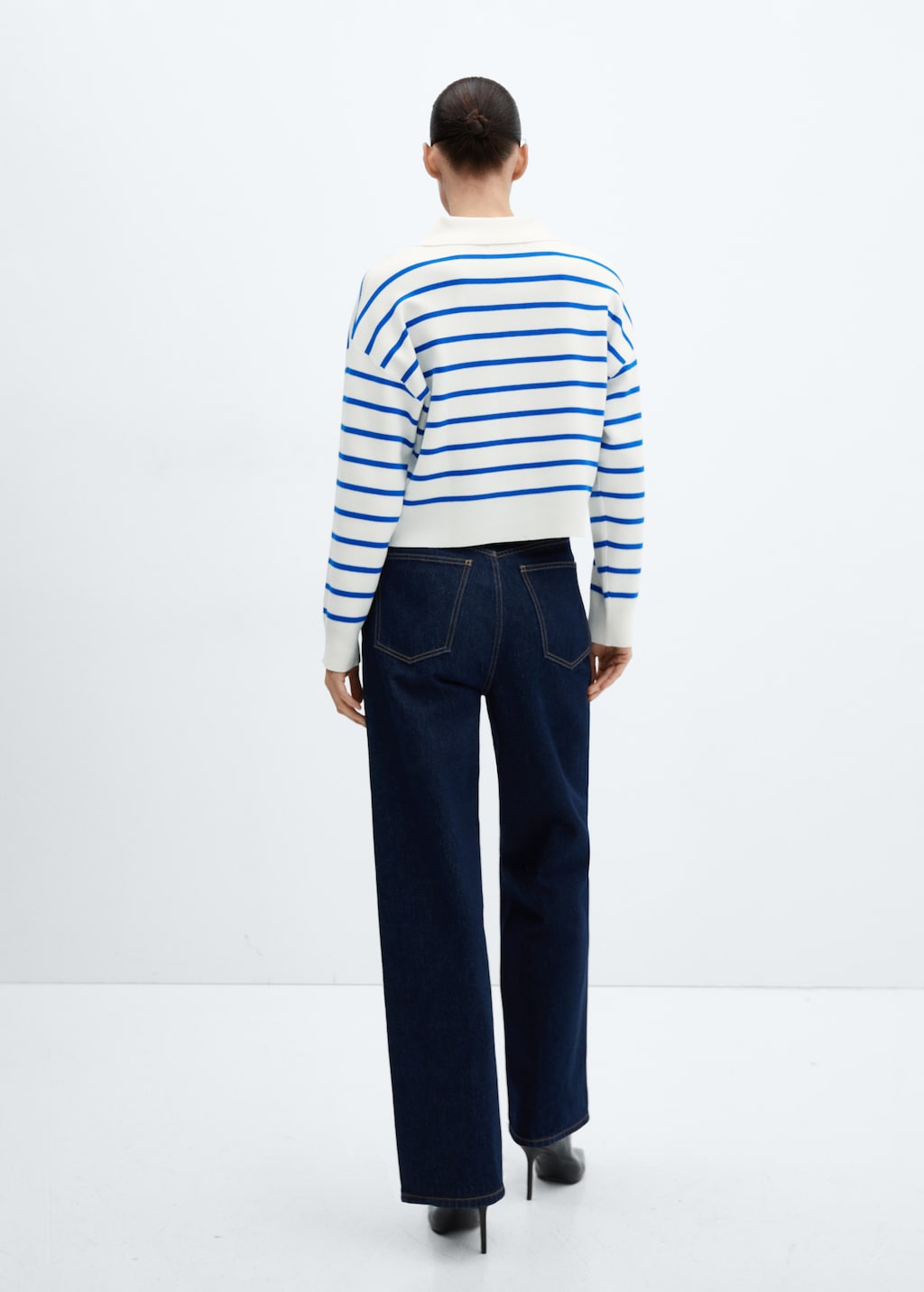Mango Striped polo-neck sweater thumbnail