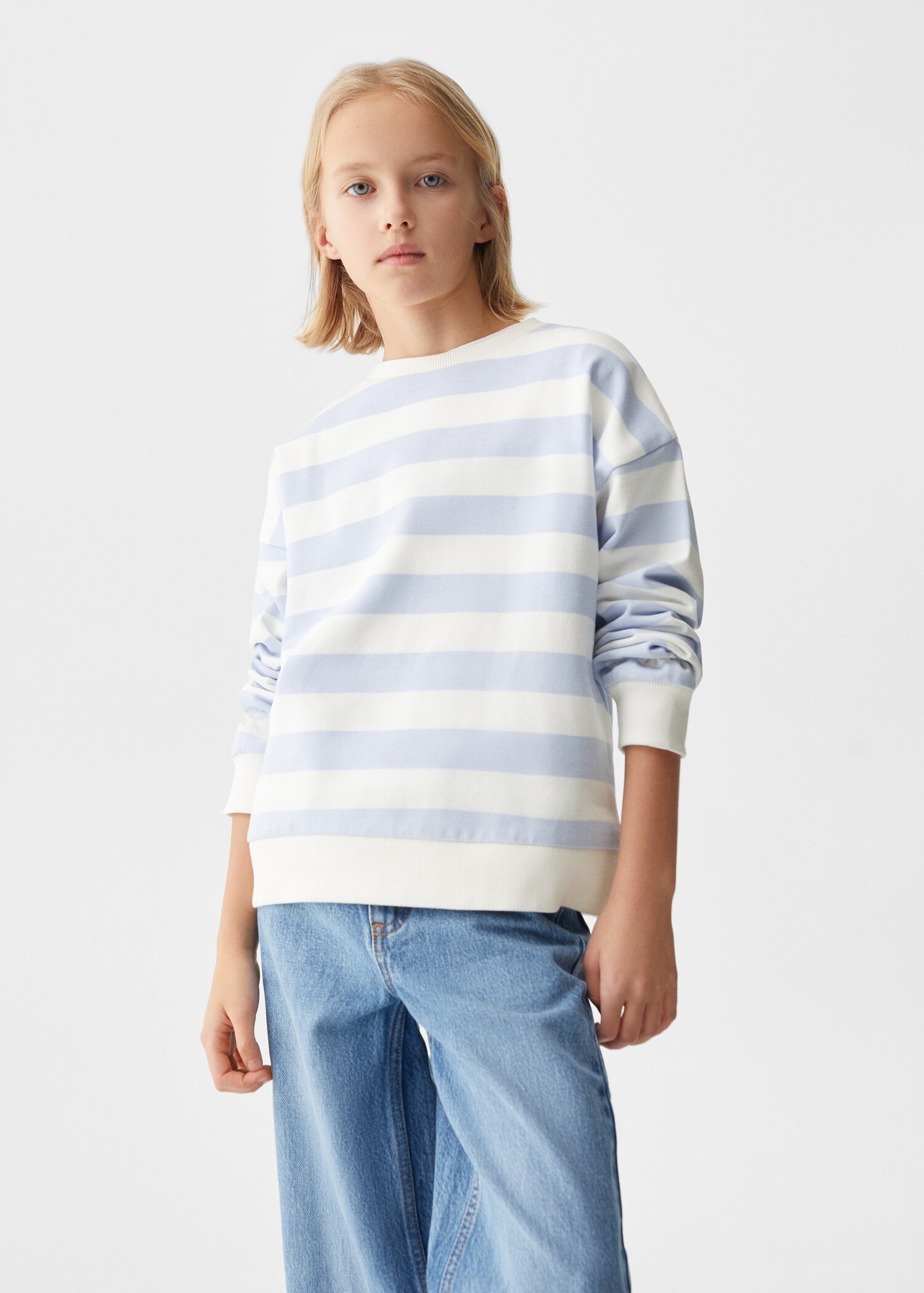 Striped cotton-blend sweatshirt - Medium plane