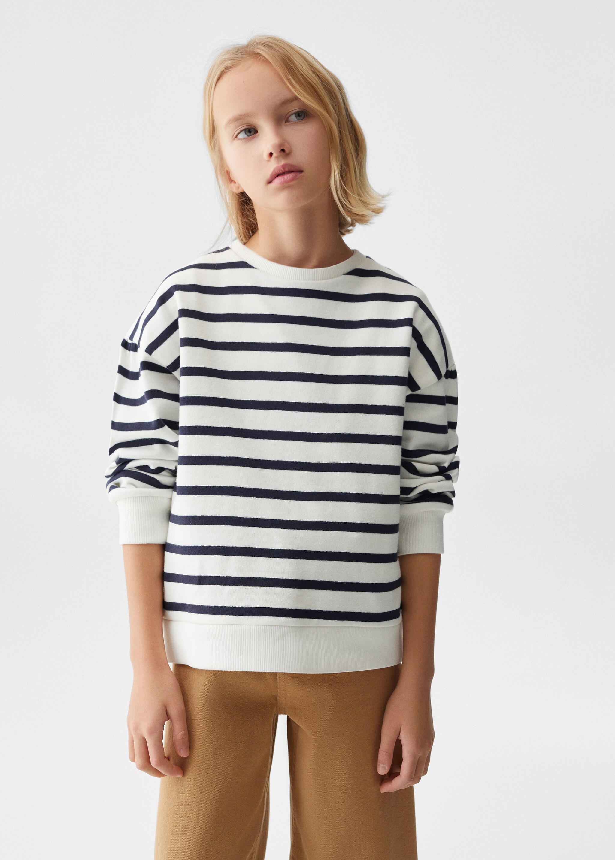 Striped cotton-blend sweatshirt - Medium plane