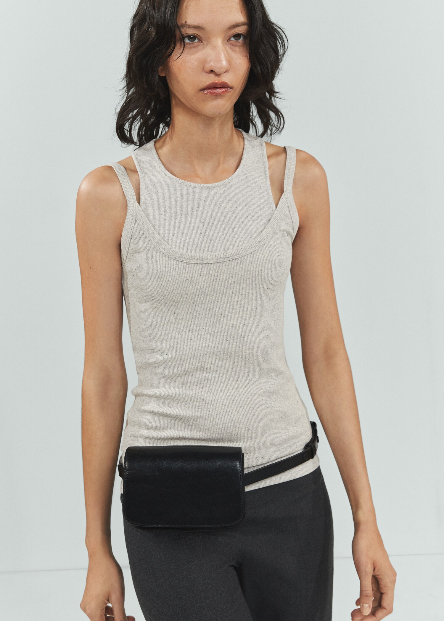 Cotton shirt with stud detail - Medium plane