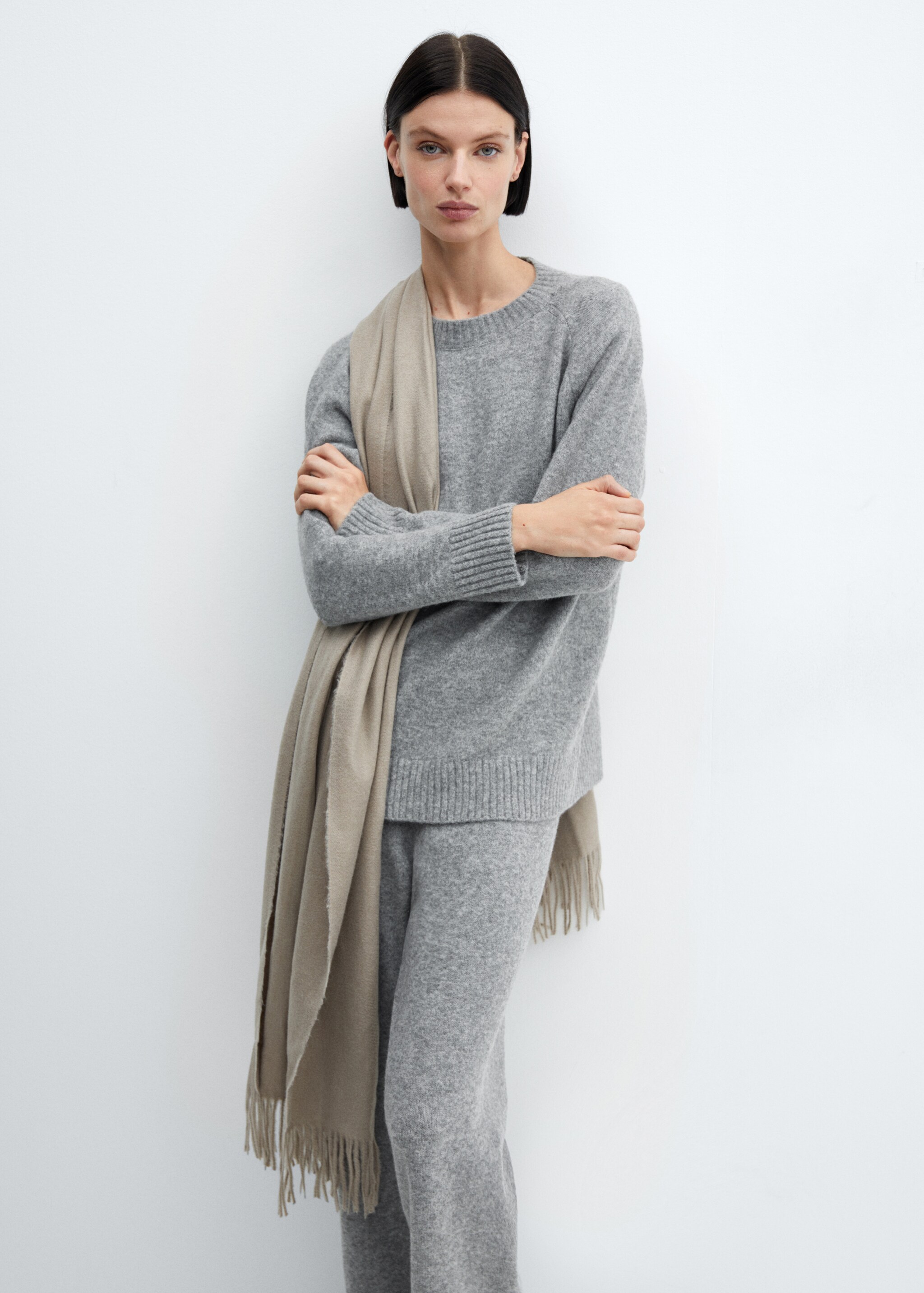 Cotton-linen knitted trousers  - Details of the article 2