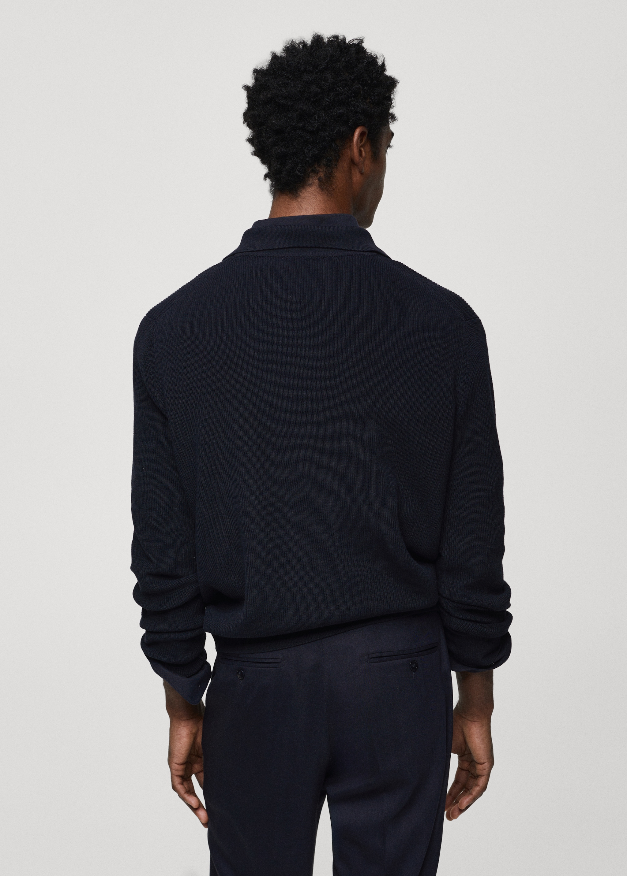 Ribbed knit polo shirt - Reverse of the article