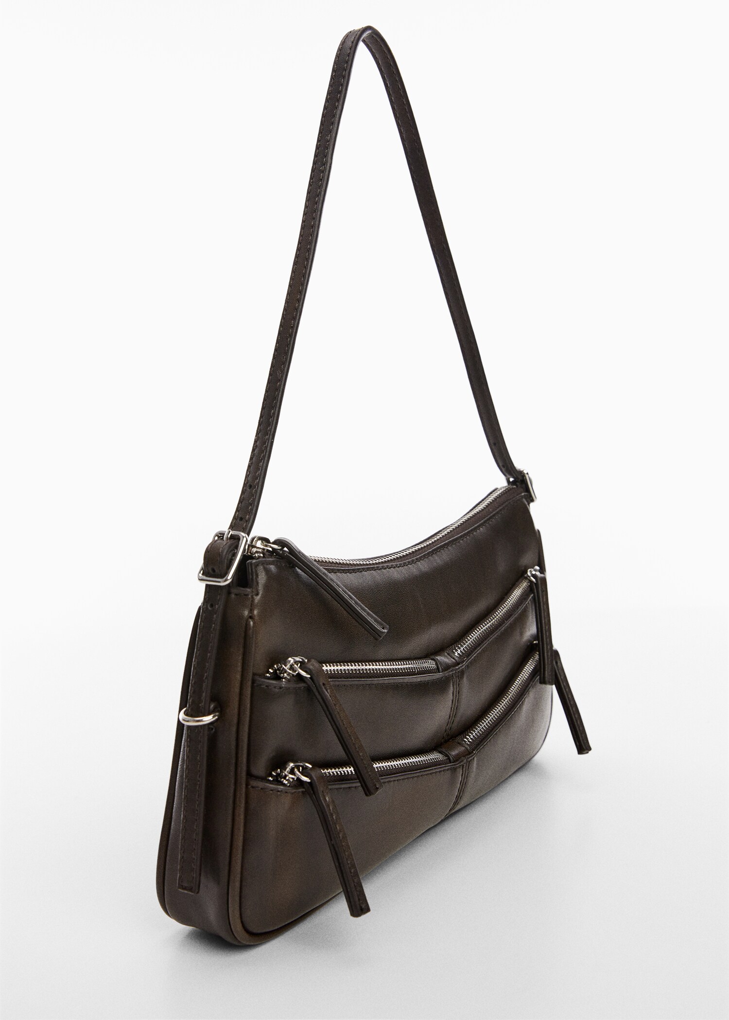 Zip-detail shoulder bag - Woman | MANGO Finland