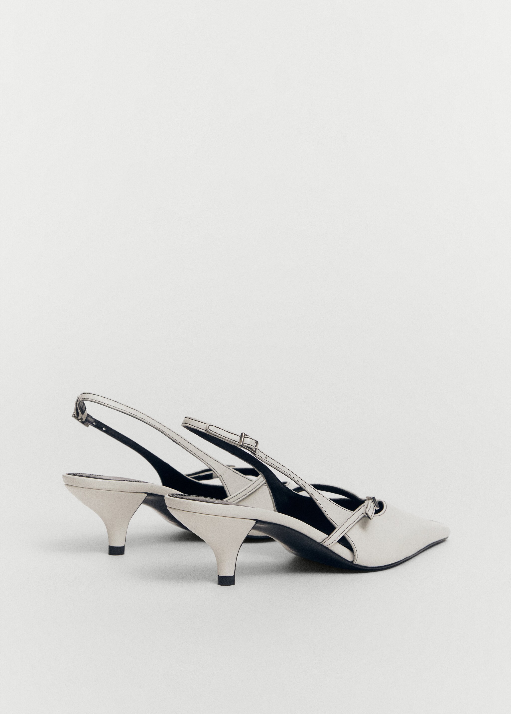 Leather heeled slingback shoes with buckles - Details of the article 1