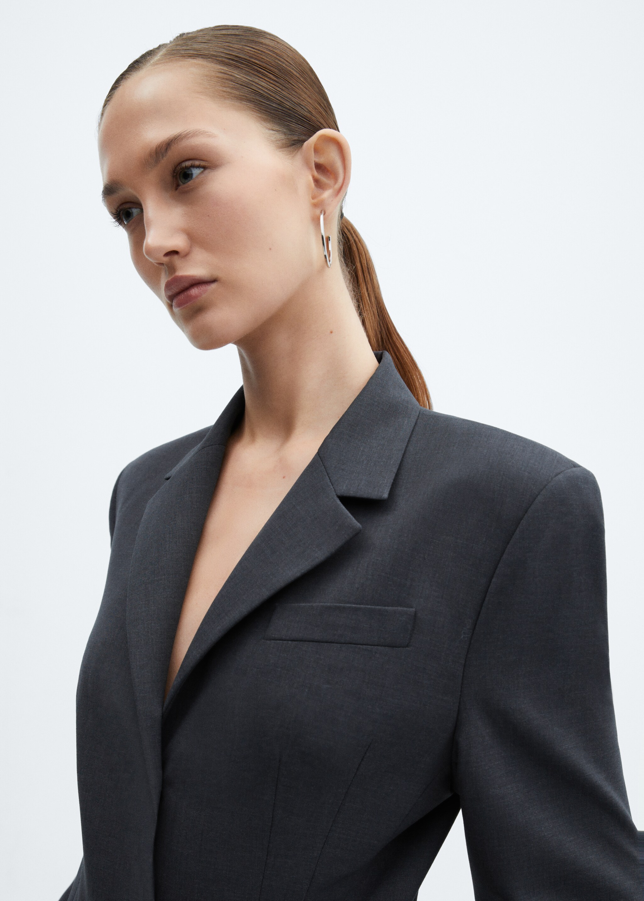 Fitted wool suit jacket - Details of the article 1