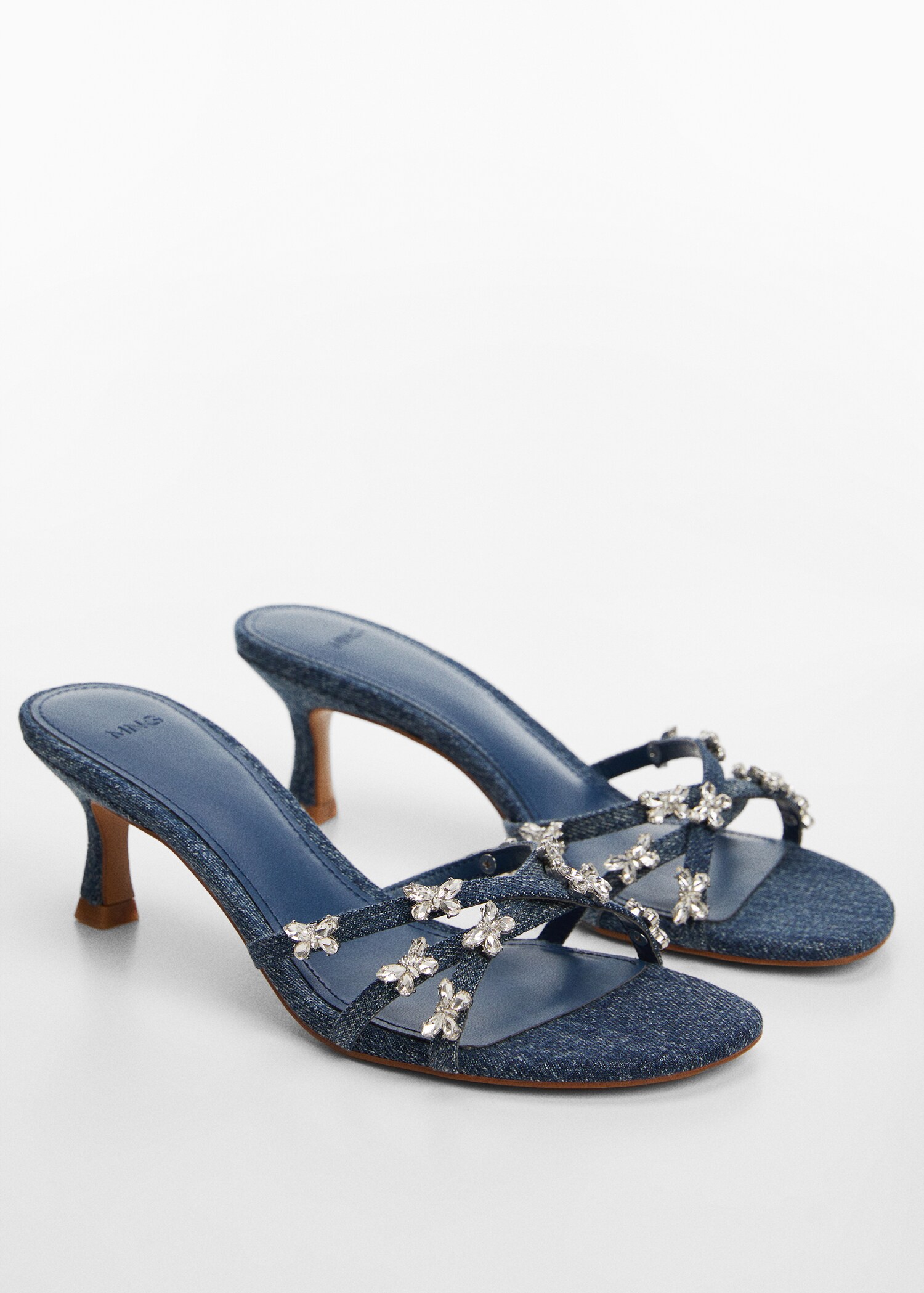 Denim sandalen met hakken - Middenvlak