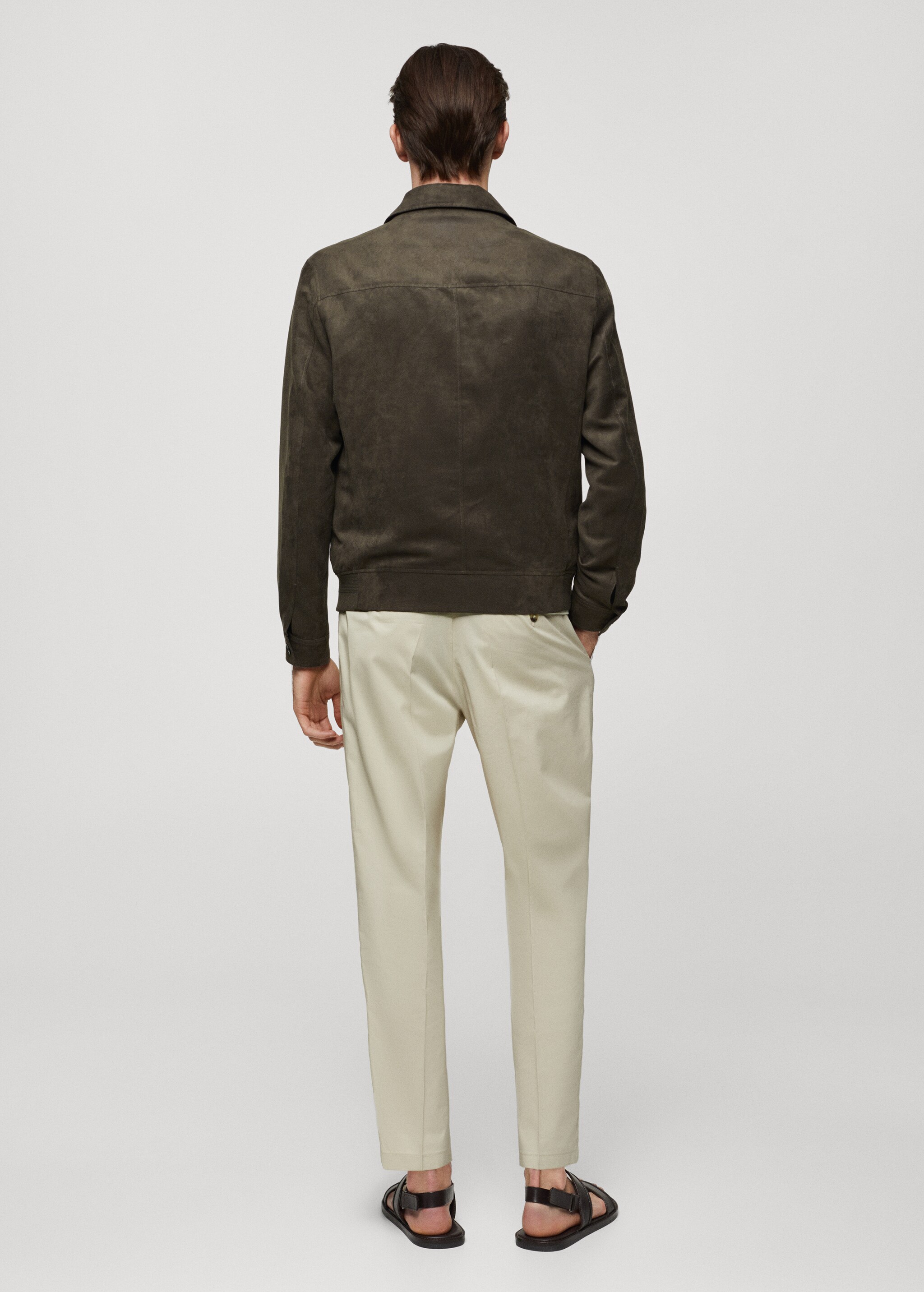 Suede-effect jacket with zip - Reverse of the article