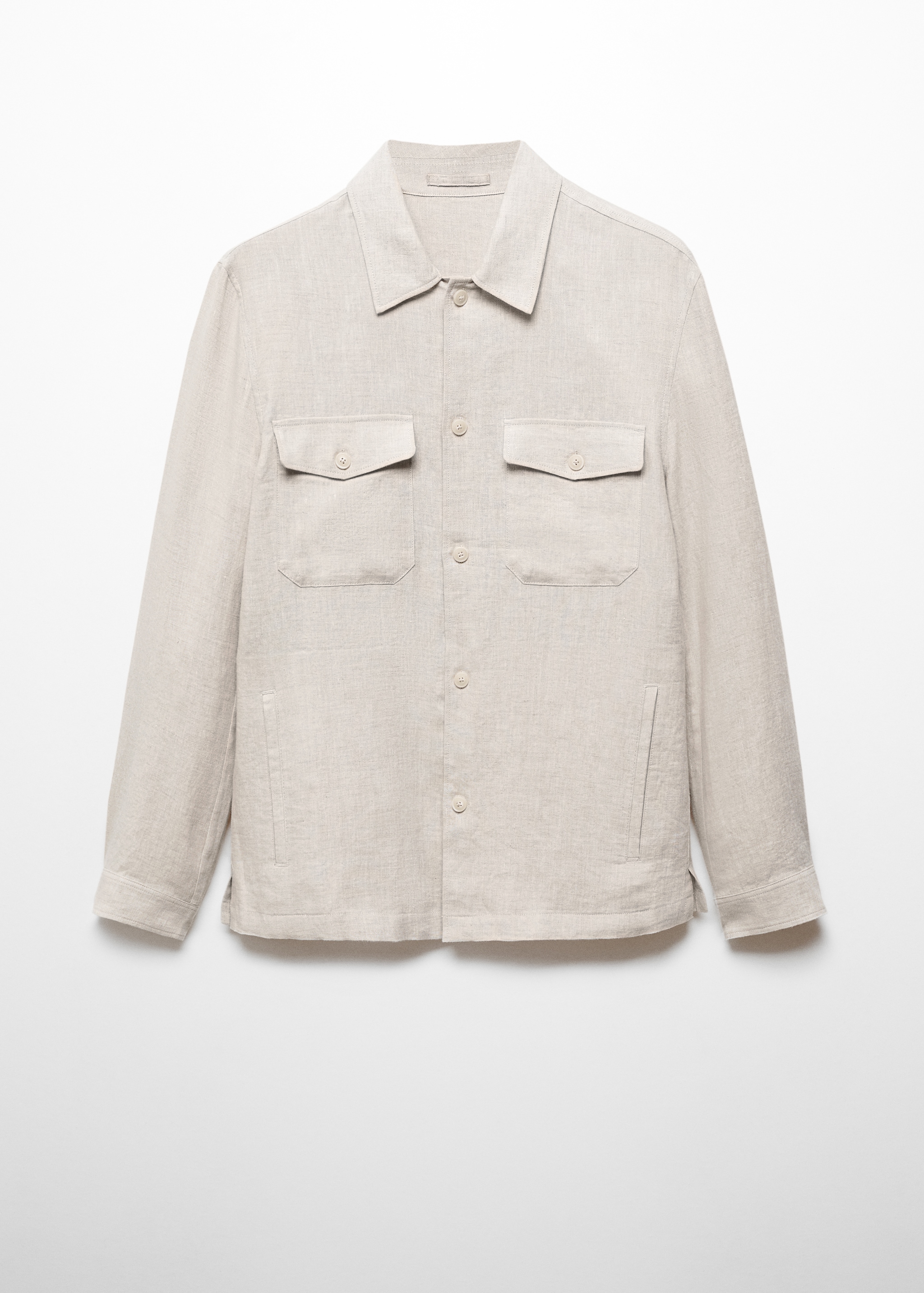 100% linen overshirt with pockets - Article without model