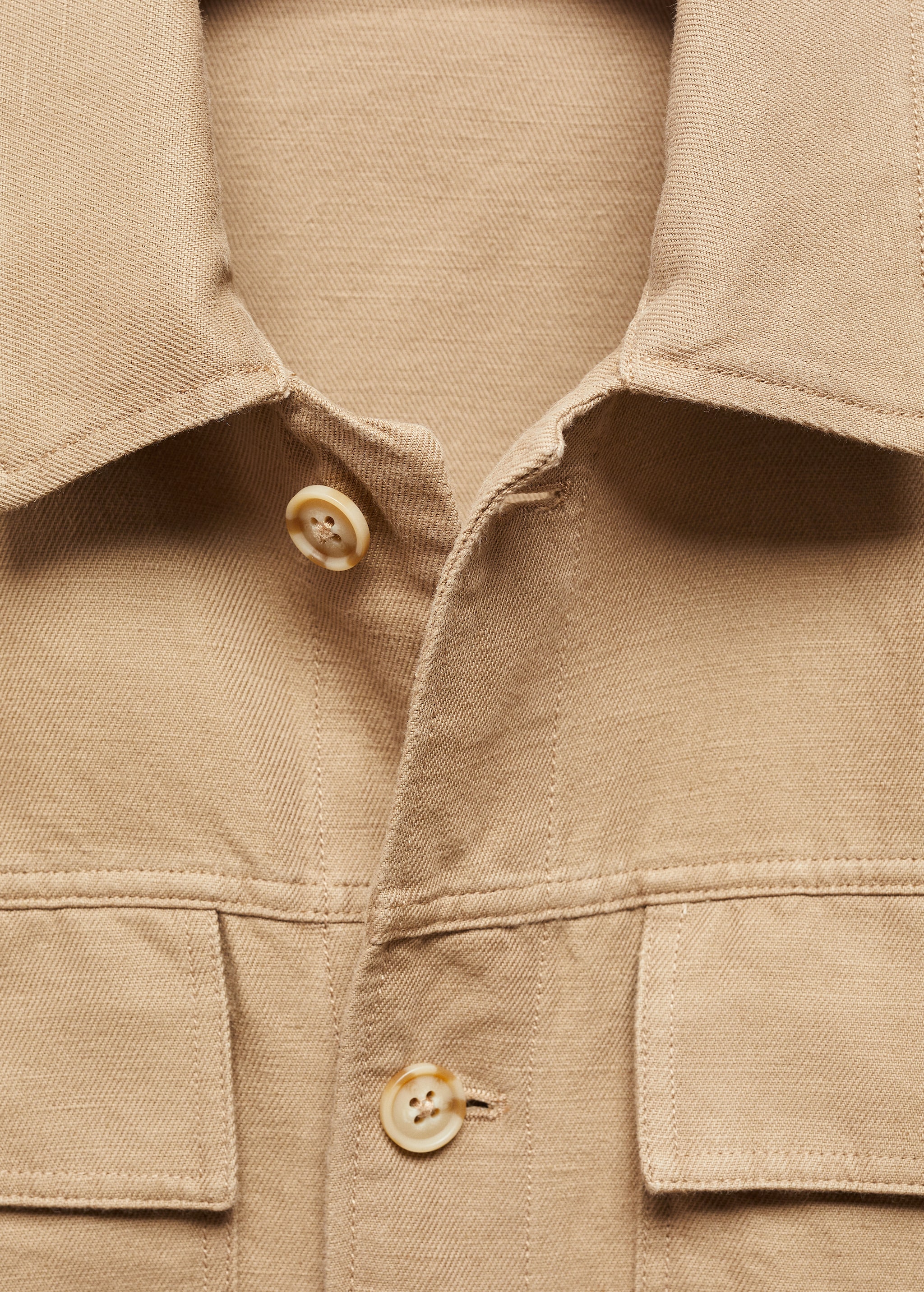 Верхняя рубашка хлопок и лен с карманами - Деталь изделия 8