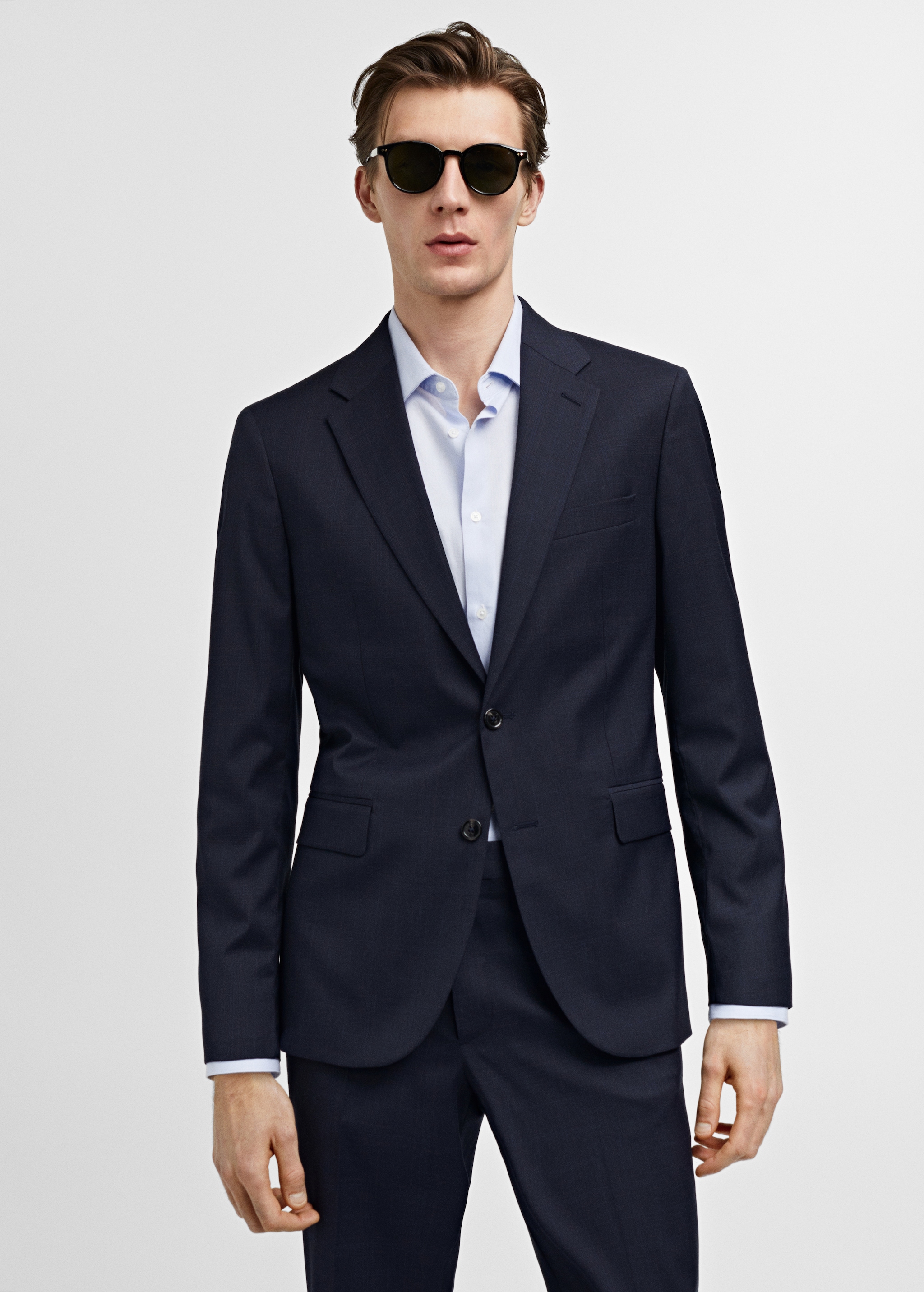 Stretch fabric slim-fit suit jacket - Medium plane