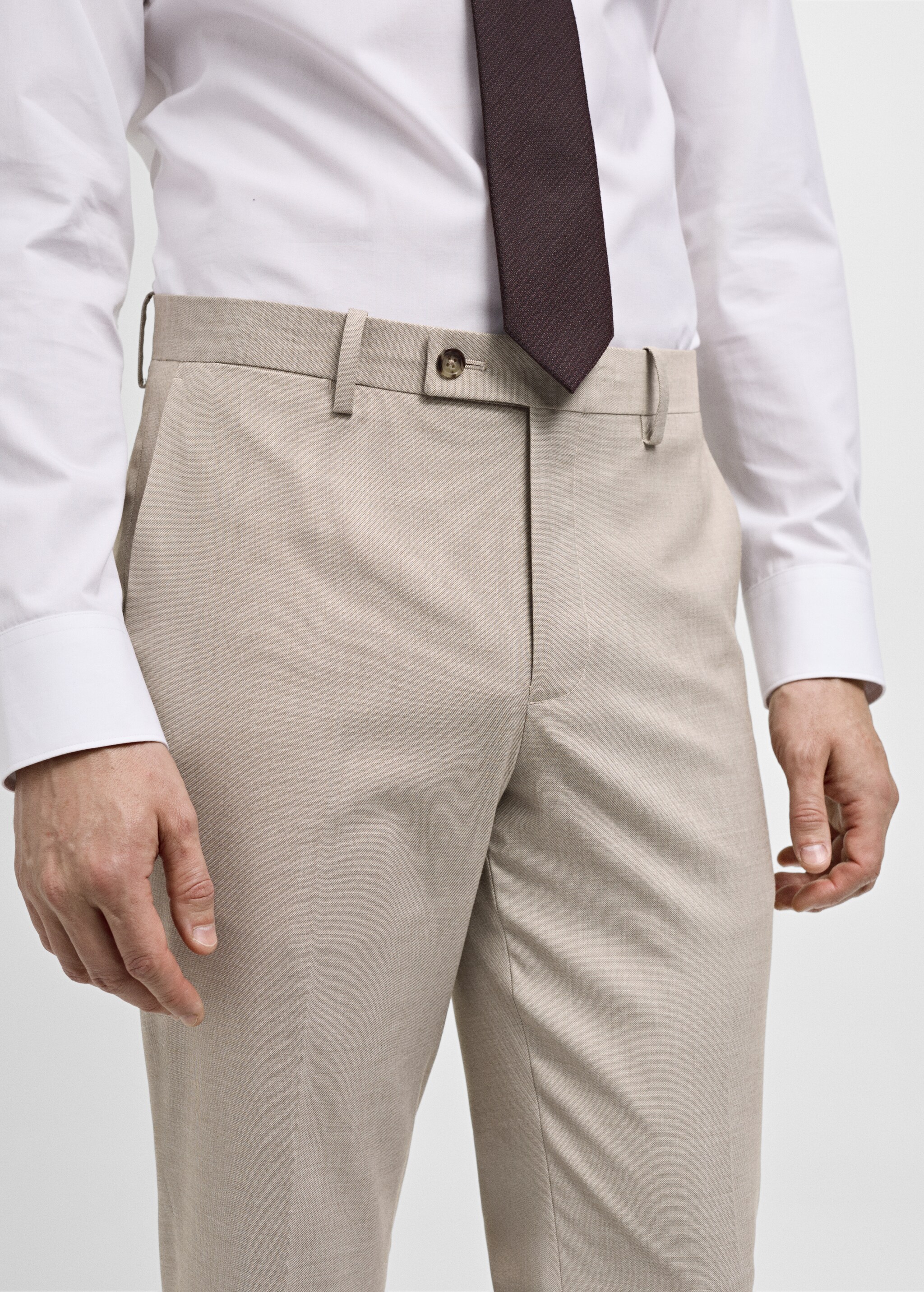 Костюмные брюки slim fit из ткани стретч - Деталь изделия 1