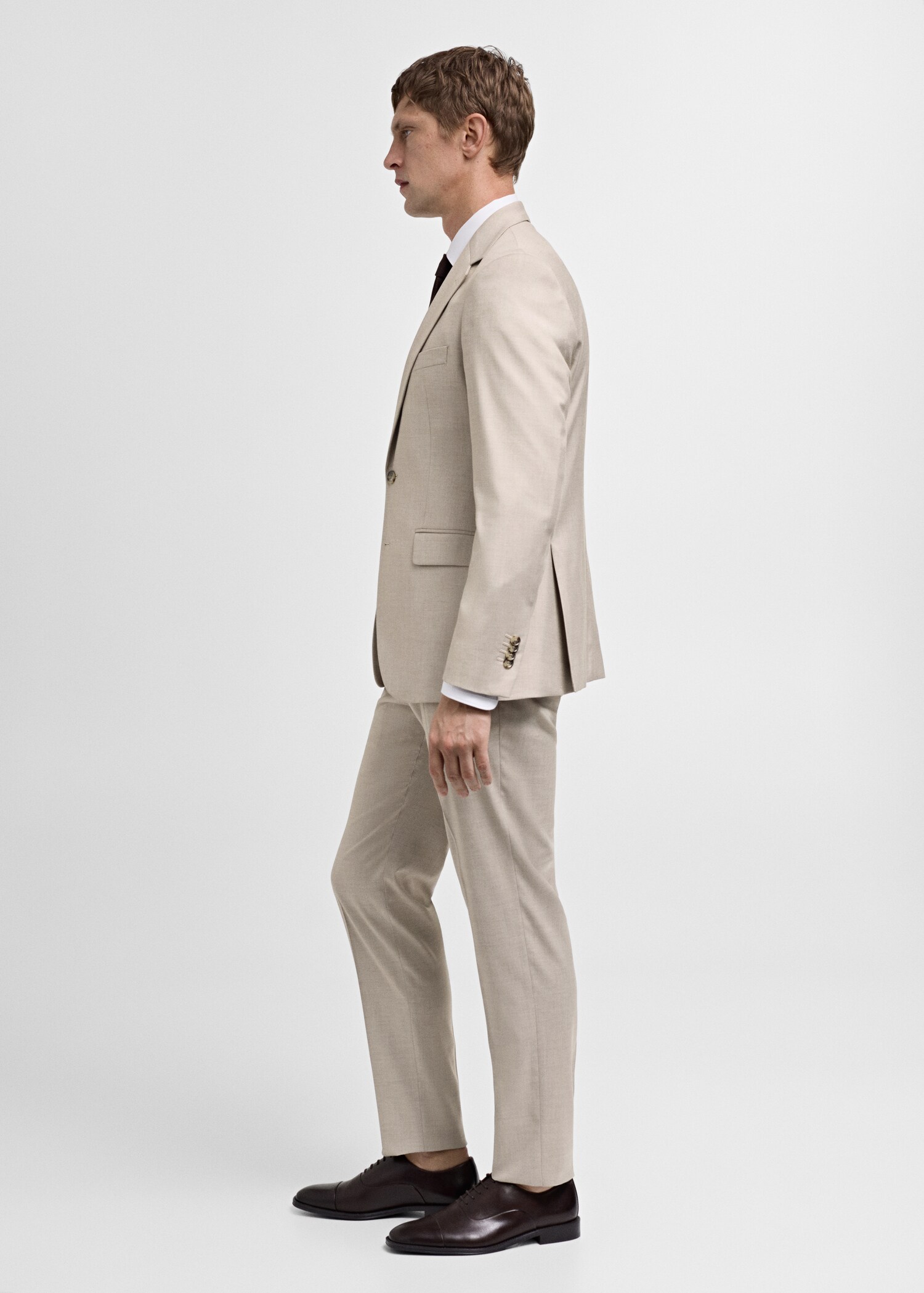 Stretch fabric slim-fit suit trousers - Details of the article 2