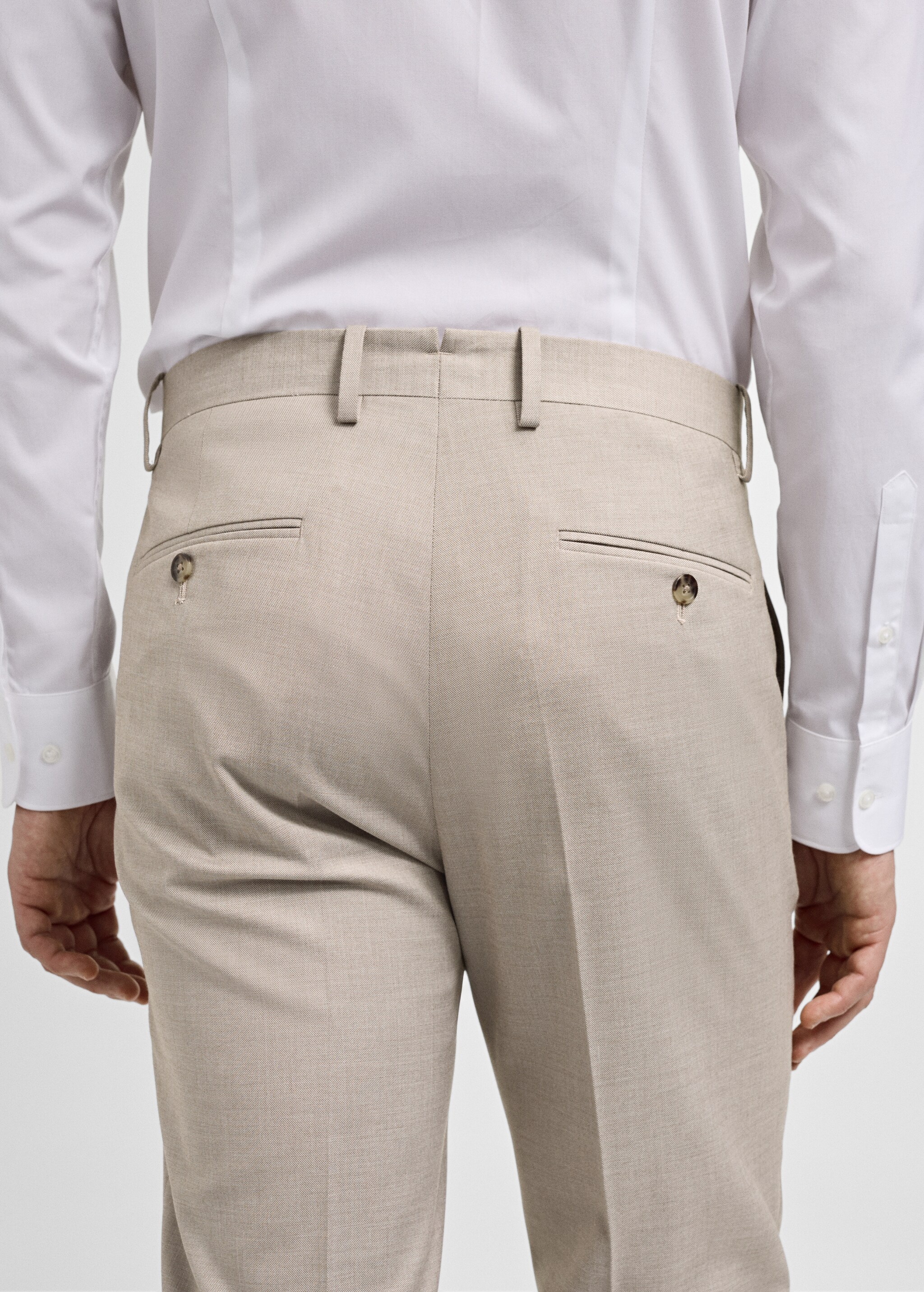 Костюмные брюки slim fit из ткани стретч - Деталь изделия 6